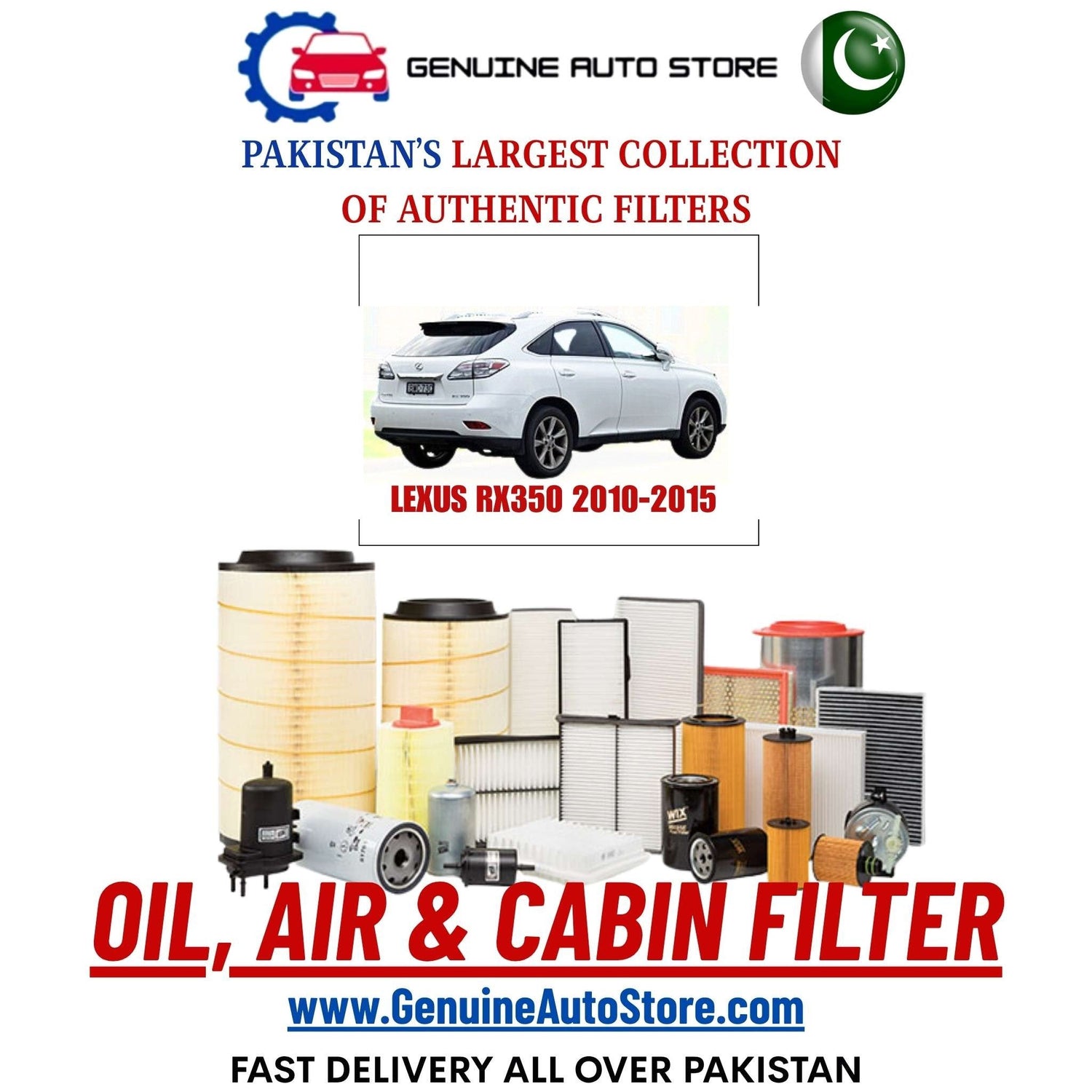 Genuine LEXUS RX350 2010–2015 Filters in Pakistan – Genuine Auto Store