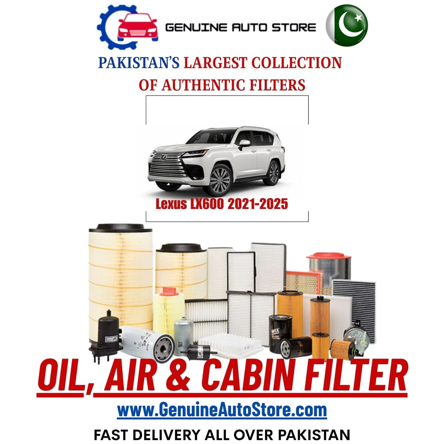 Genuine Lexus LX600 2021–2025 Filters in Pakistan – Genuine Auto Store