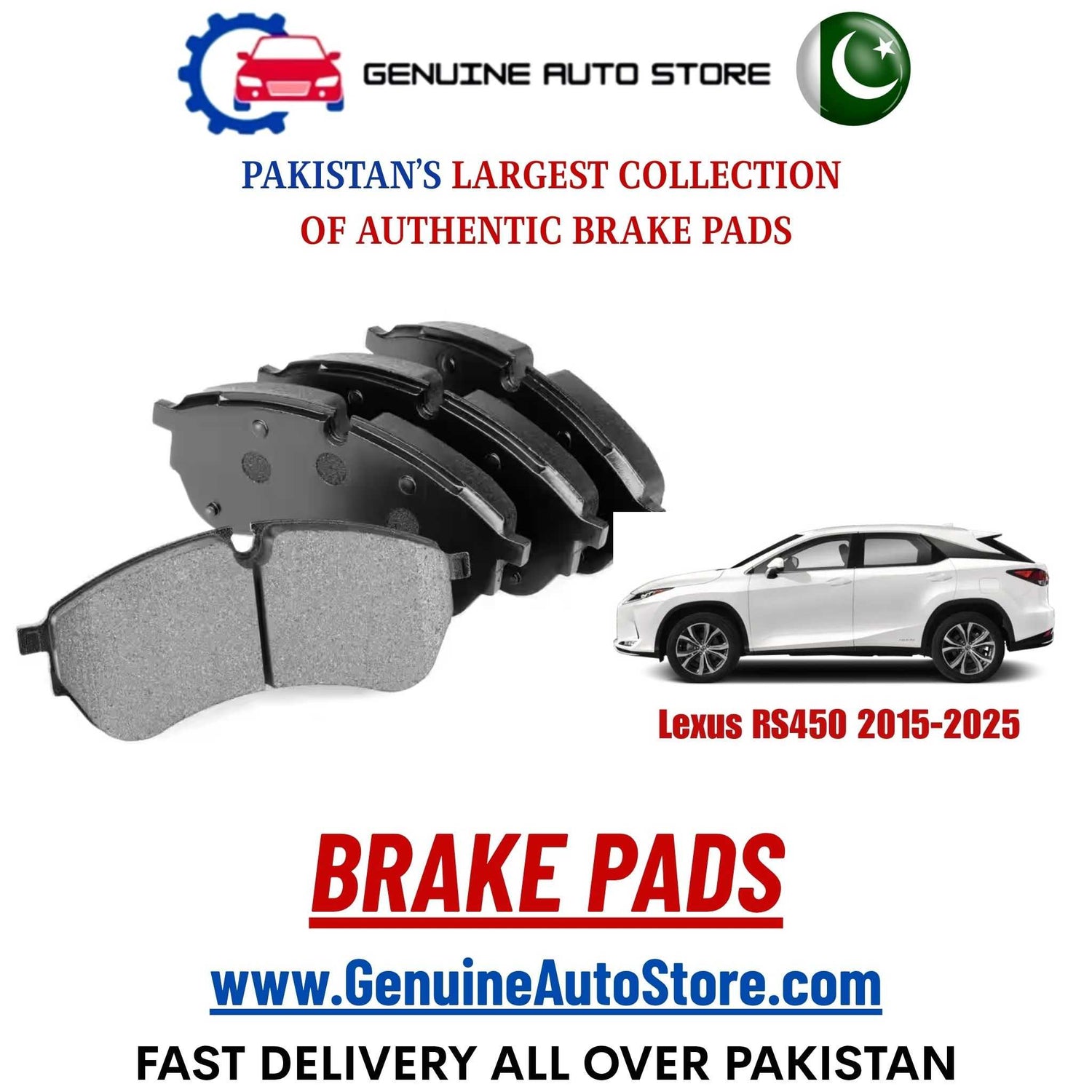Genuine Lexus RS450 2015–2025 Brake Pads in Pakistan – Genuine Auto Store