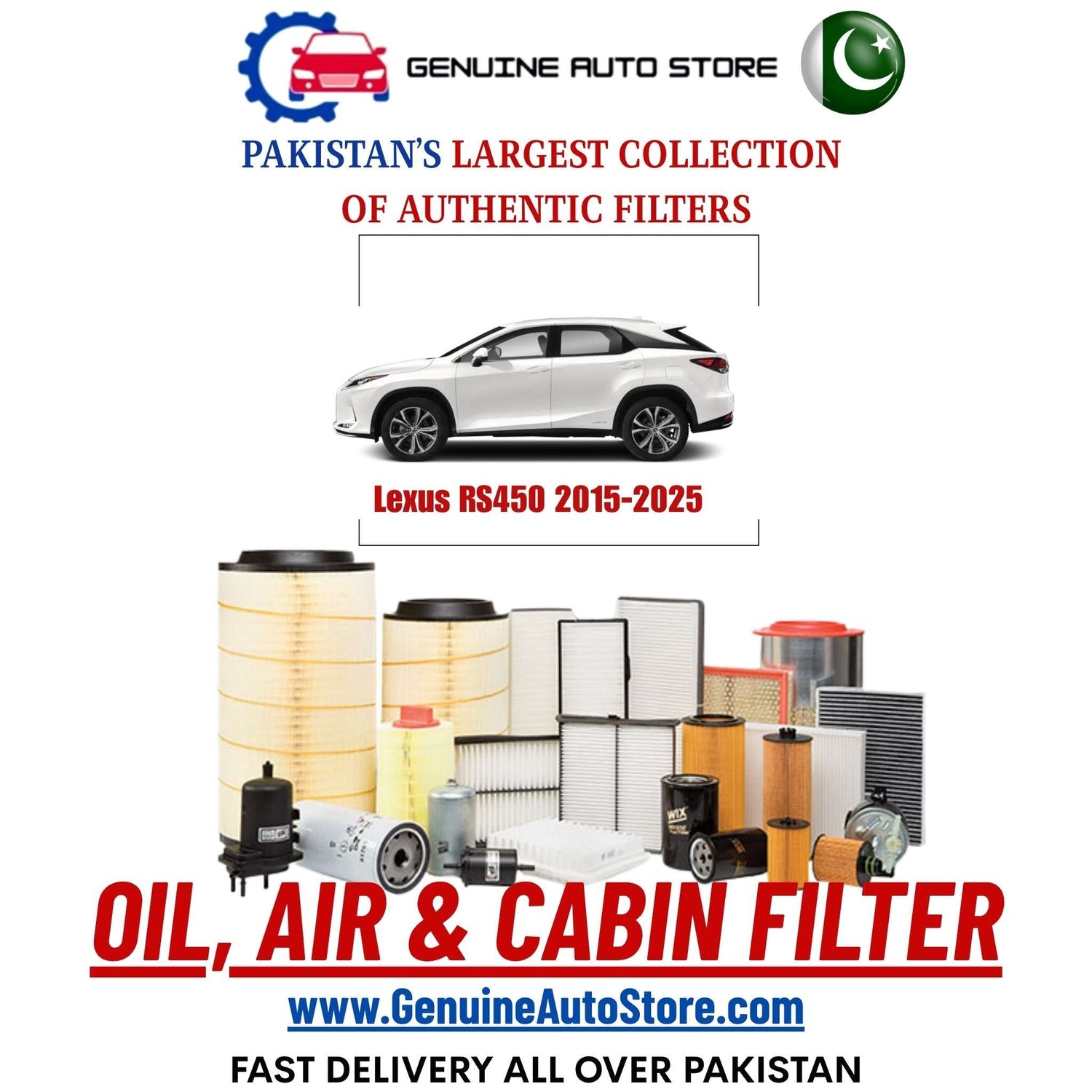 Genuine Lexus RS450 2015–2025 Filters in Pakistan – Genuine Auto Store