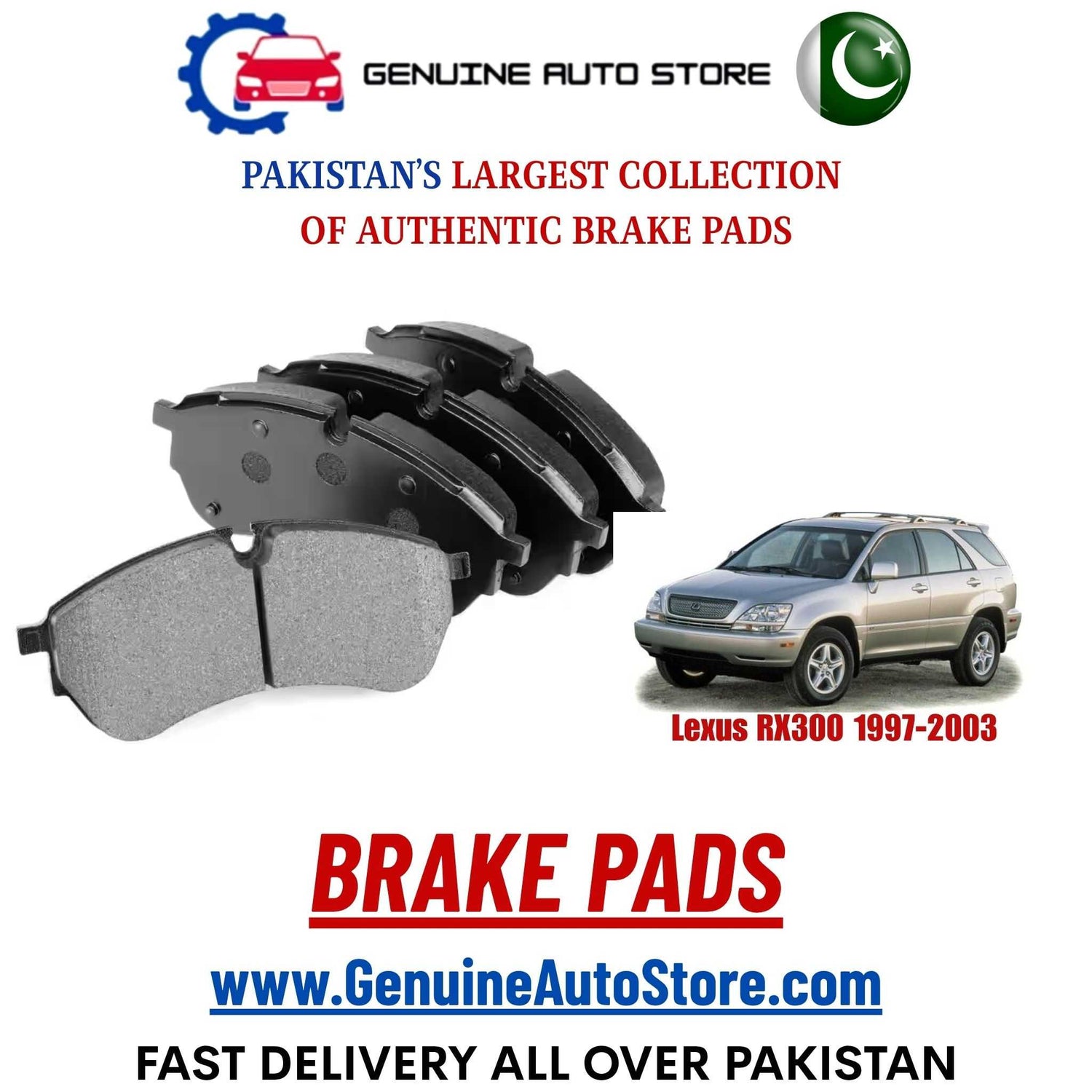 Genuine Lexus RX300 1997–2003 Brake Pads in Pakistan – Genuine Auto Store