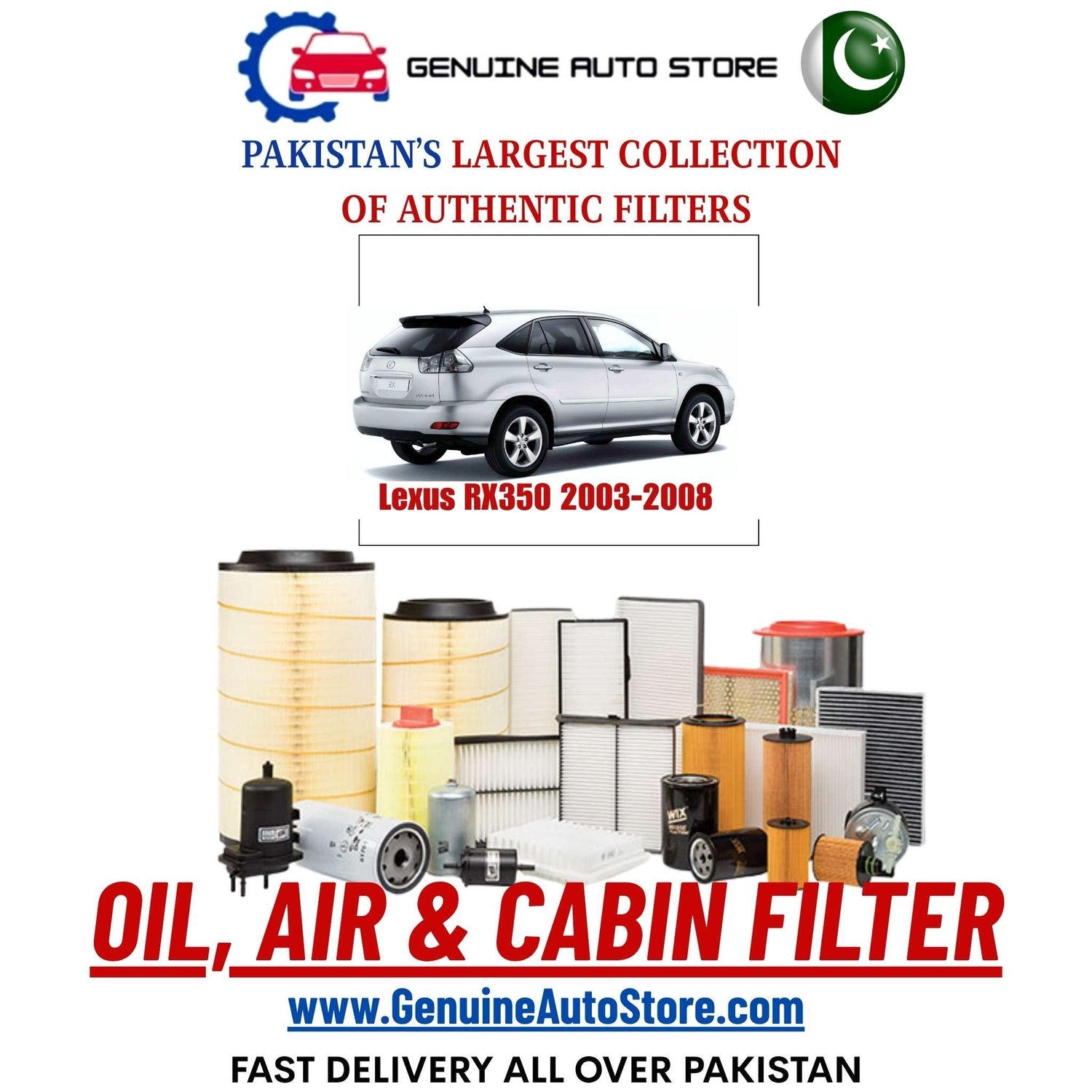 Genuine Lexus RX350 2003–2008 Filters in Pakistan – Genuine Auto Store