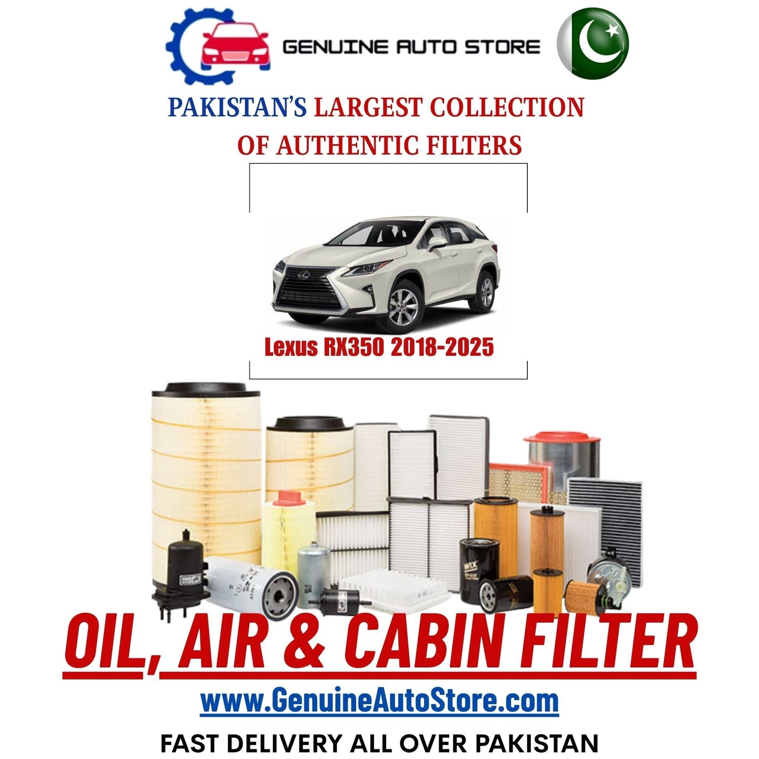 Genuine Lexus RX350 2018–2025 Filters in Pakistan – Genuine Auto Store