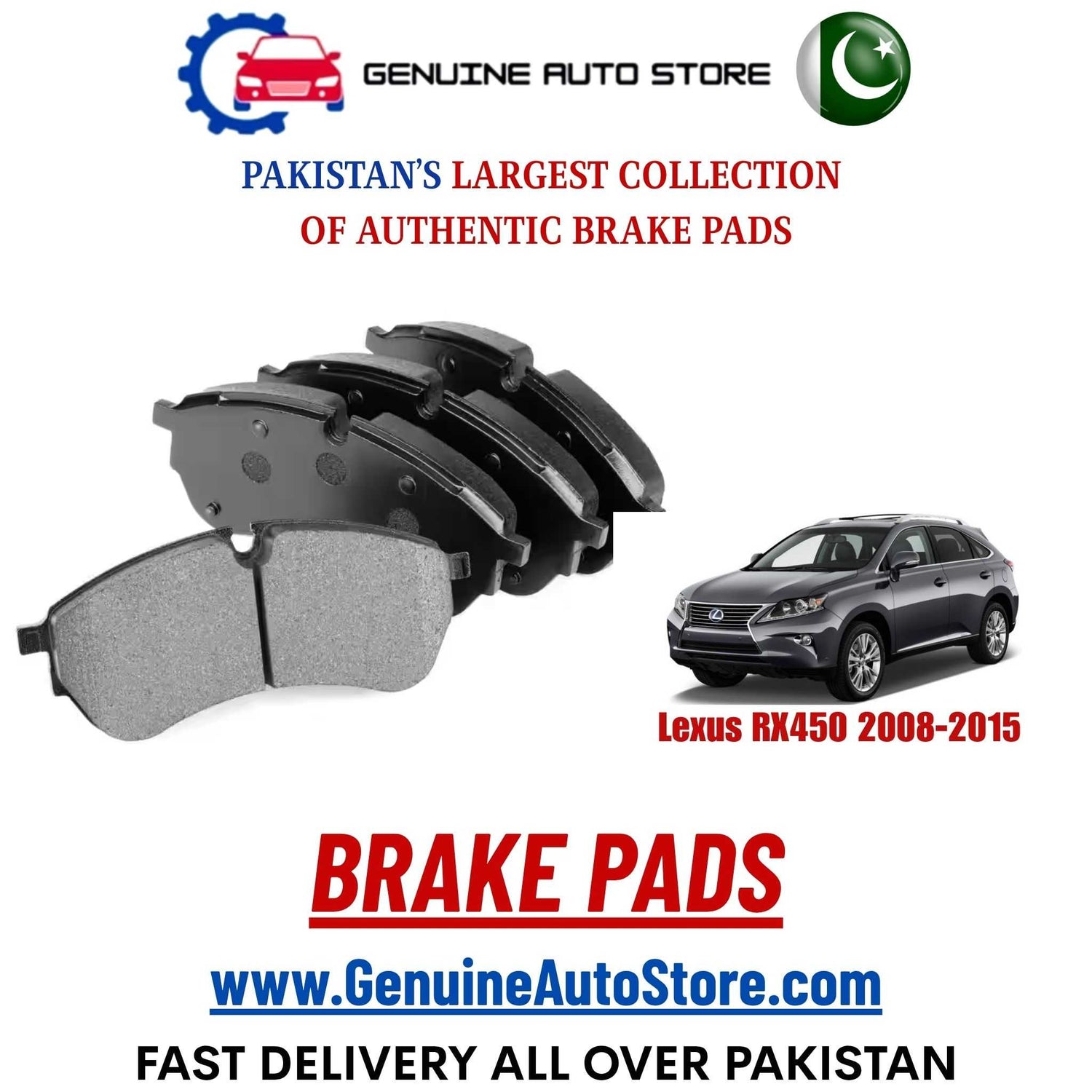 Genuine Lexus RX450 2008–2015 Brake Pads in Pakistan – Genuine Auto Store