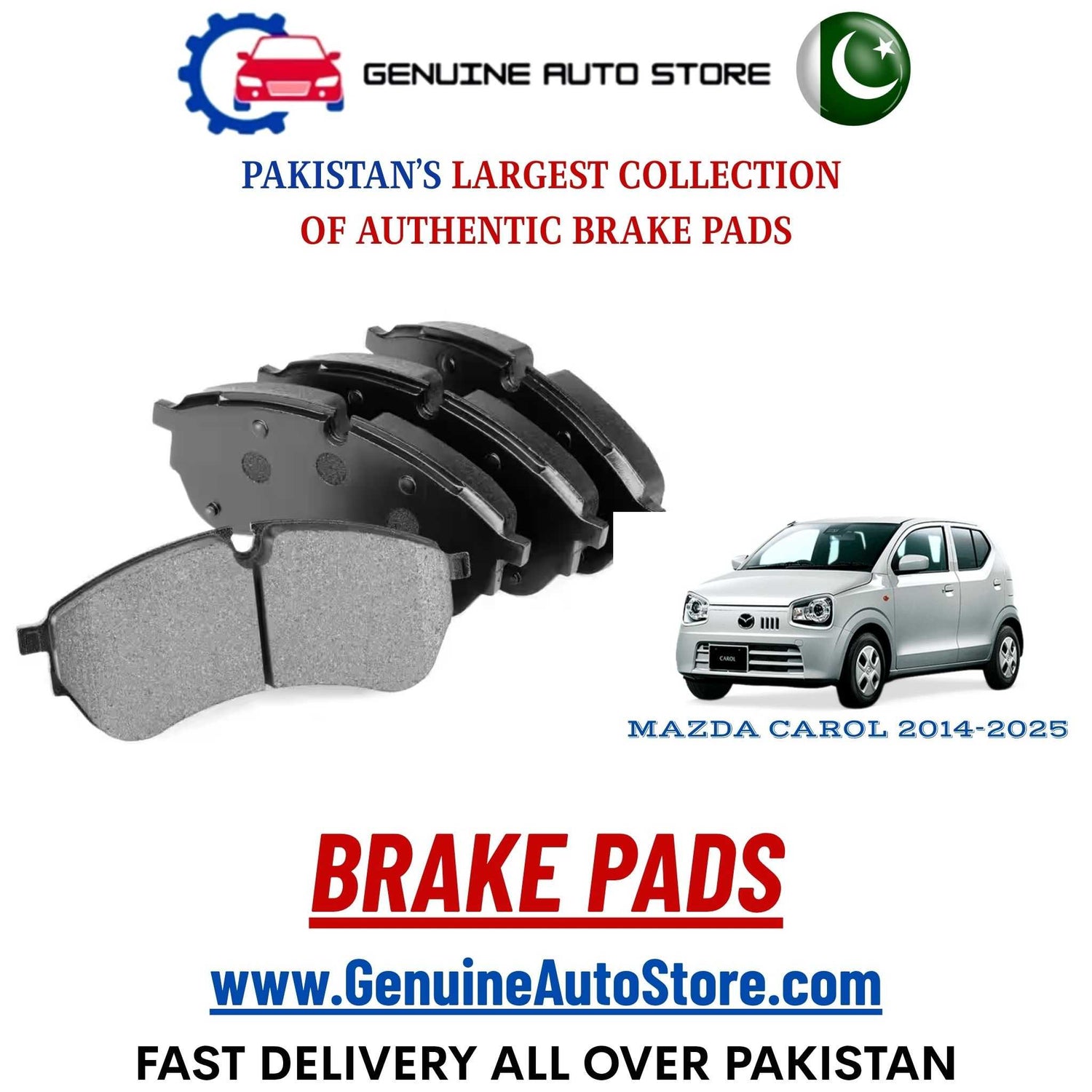 Genuine MAZDA CAROL 2014–2025 Brake Pads in Pakistan – Genuine Auto Store