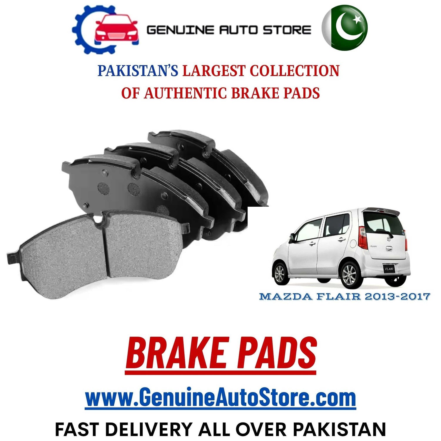 Genuine MAZDA FLAIR 2013–2017 Brake Pads in Pakistan – Genuine Auto Store