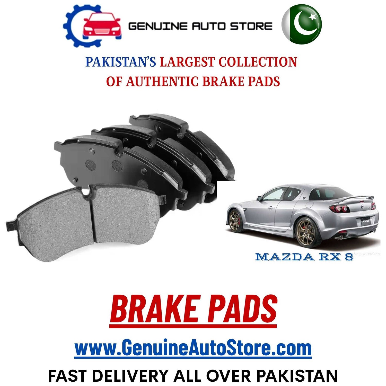 Genuine MAZDA RX 8 Brake Pads in Pakistan – Genuine Auto Store