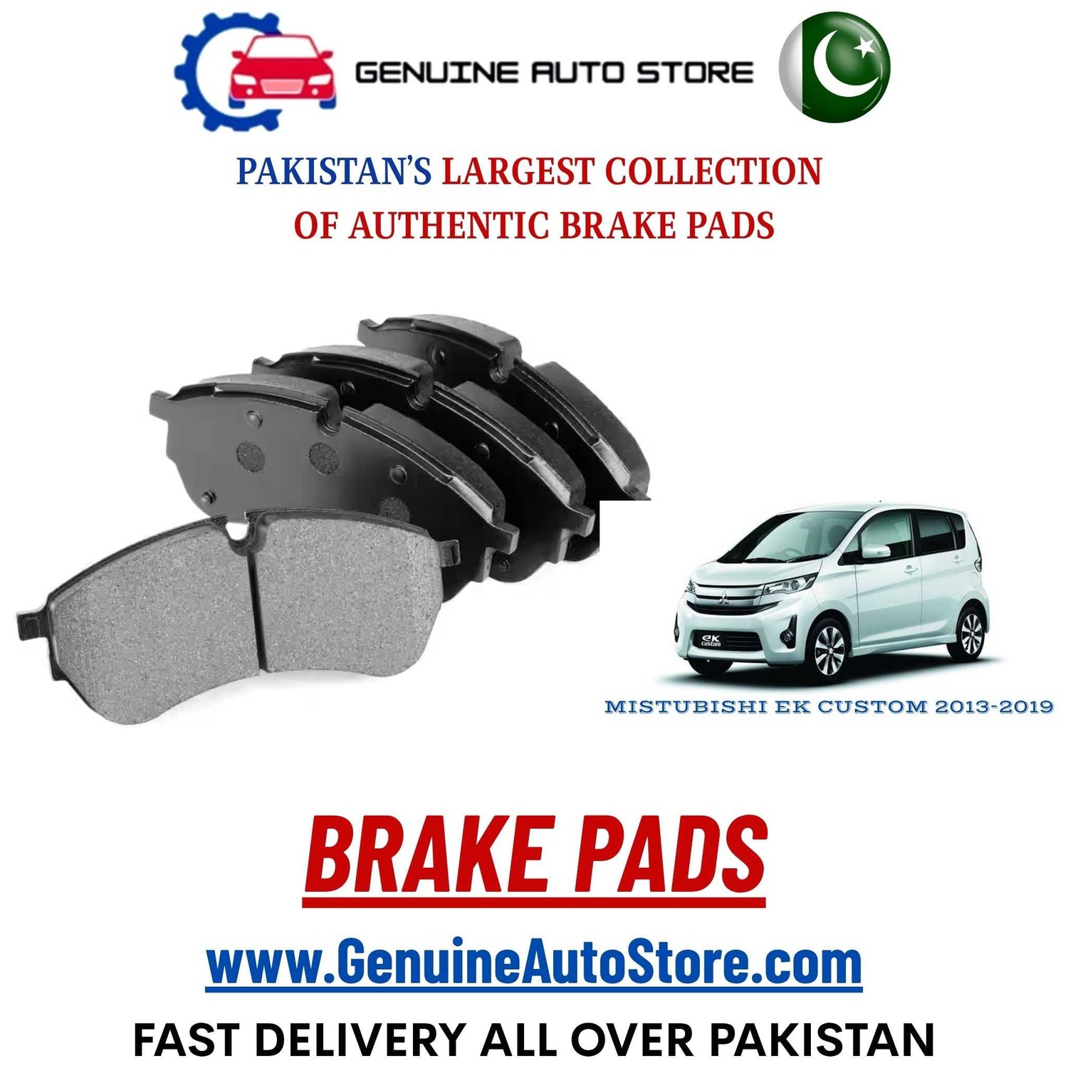 Genuine MISTUBISHI EK CUSTOM 2013–2019 Brake Pads in Pakistan – Genuine Auto Store