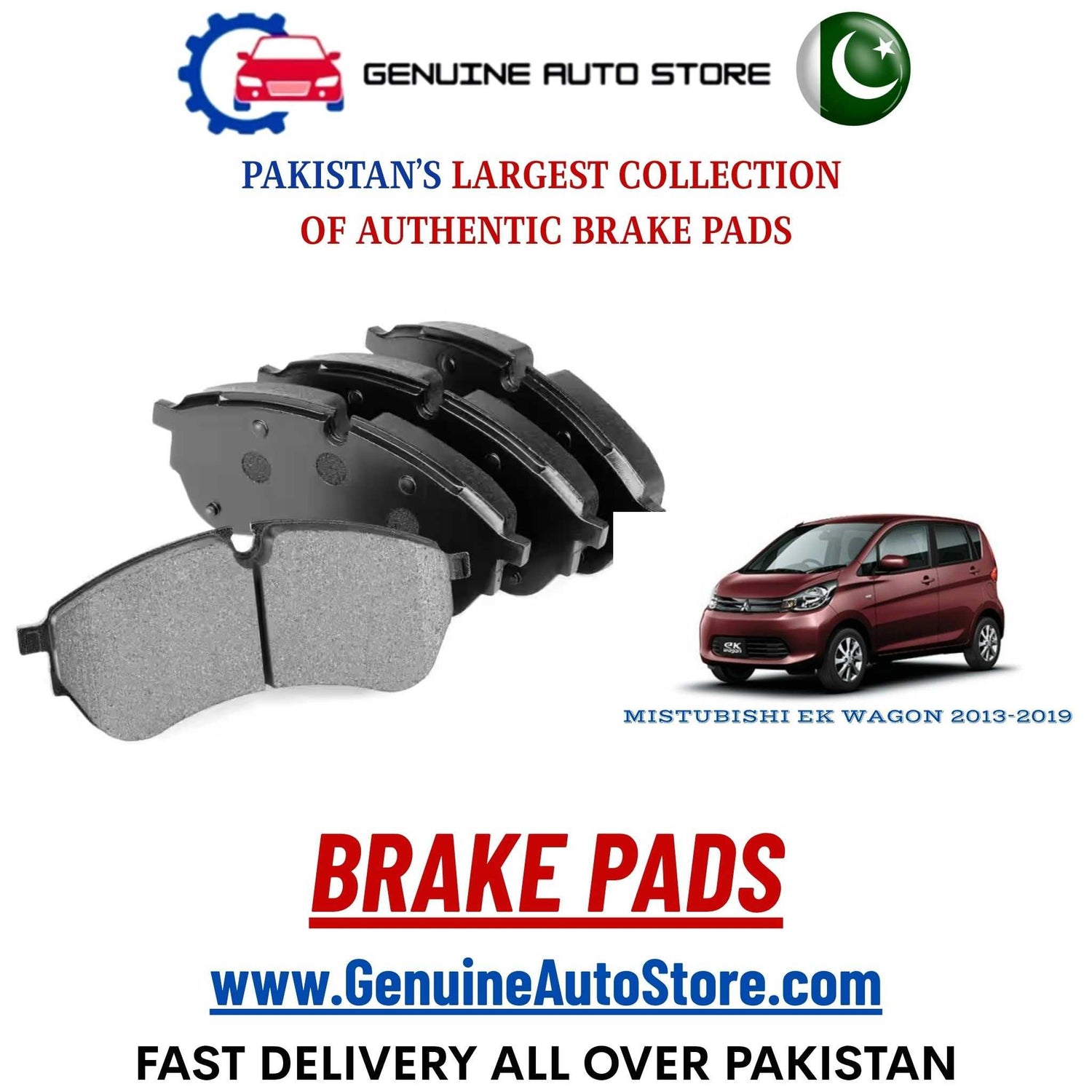 Genuine MISTUBISHI EK WAGON 2013–2019 Brake Pads in Pakistan – Genuine Auto Store