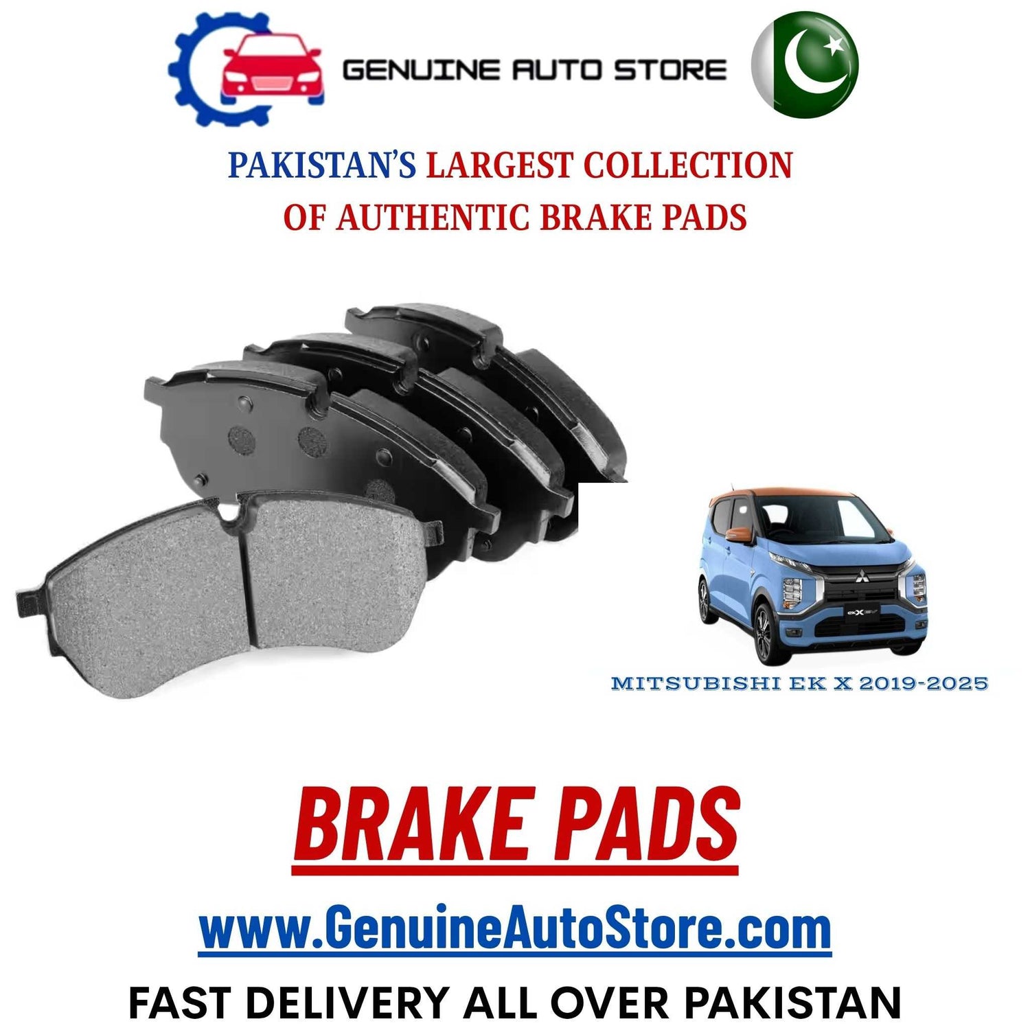 Genuine MITSUBISHI EK X 2019–2025 Brake Pads in Pakistan – Genuine Auto Store