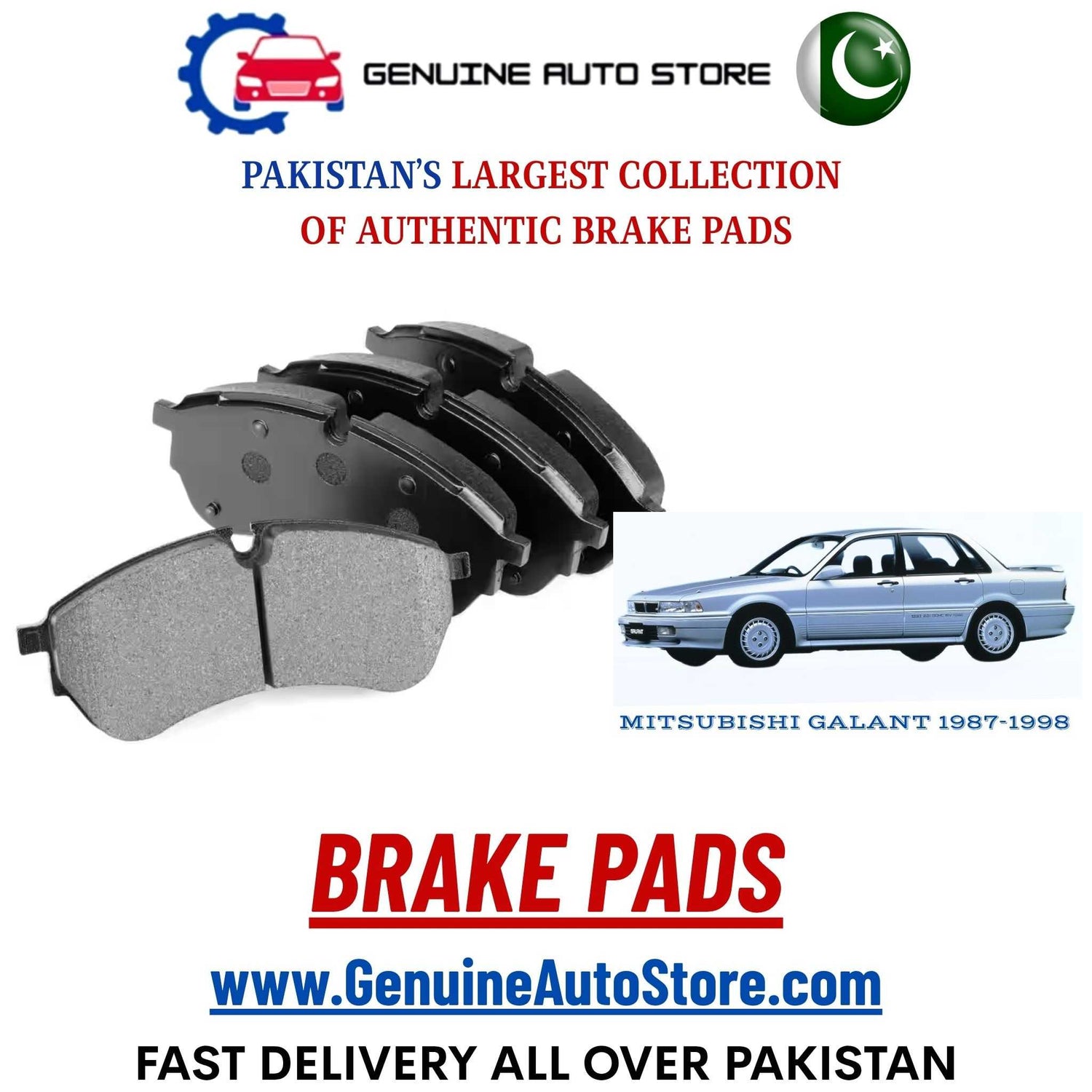 Genuine MITSUBISHI GALANT 1987–1998 Brake Pads in Pakistan – Genuine Auto Store