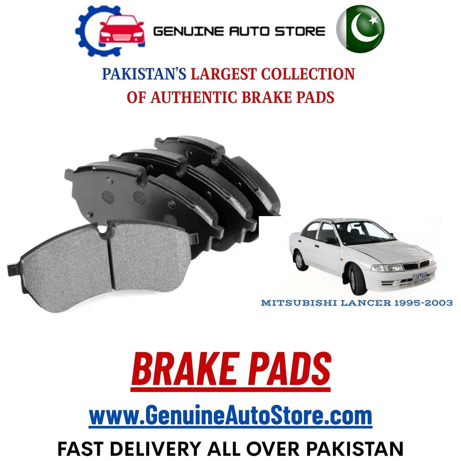 Genuine MITSUBISHI LANCER 1995–2003 Brake Pads in Pakistan – Genuine Auto Store