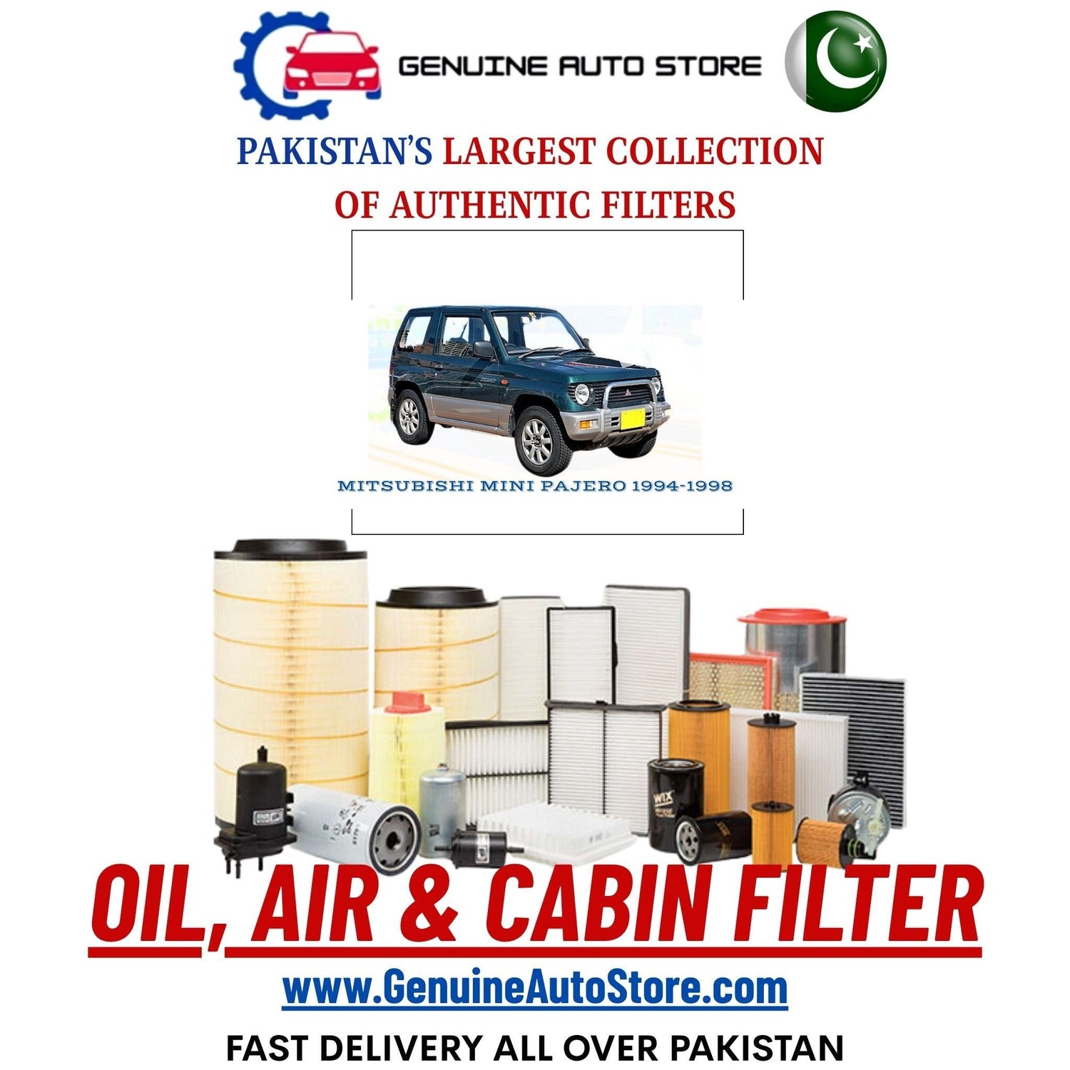 Genuine MITSUBISHI MINI PAJERO 1994–1998 Filters in Pakistan – Genuine Auto Store