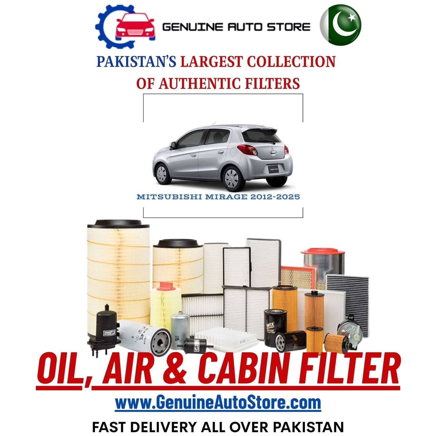 Genuine MITSUBISHI MIRAGE 2012–2025 Filters in Pakistan – Genuine Auto Store