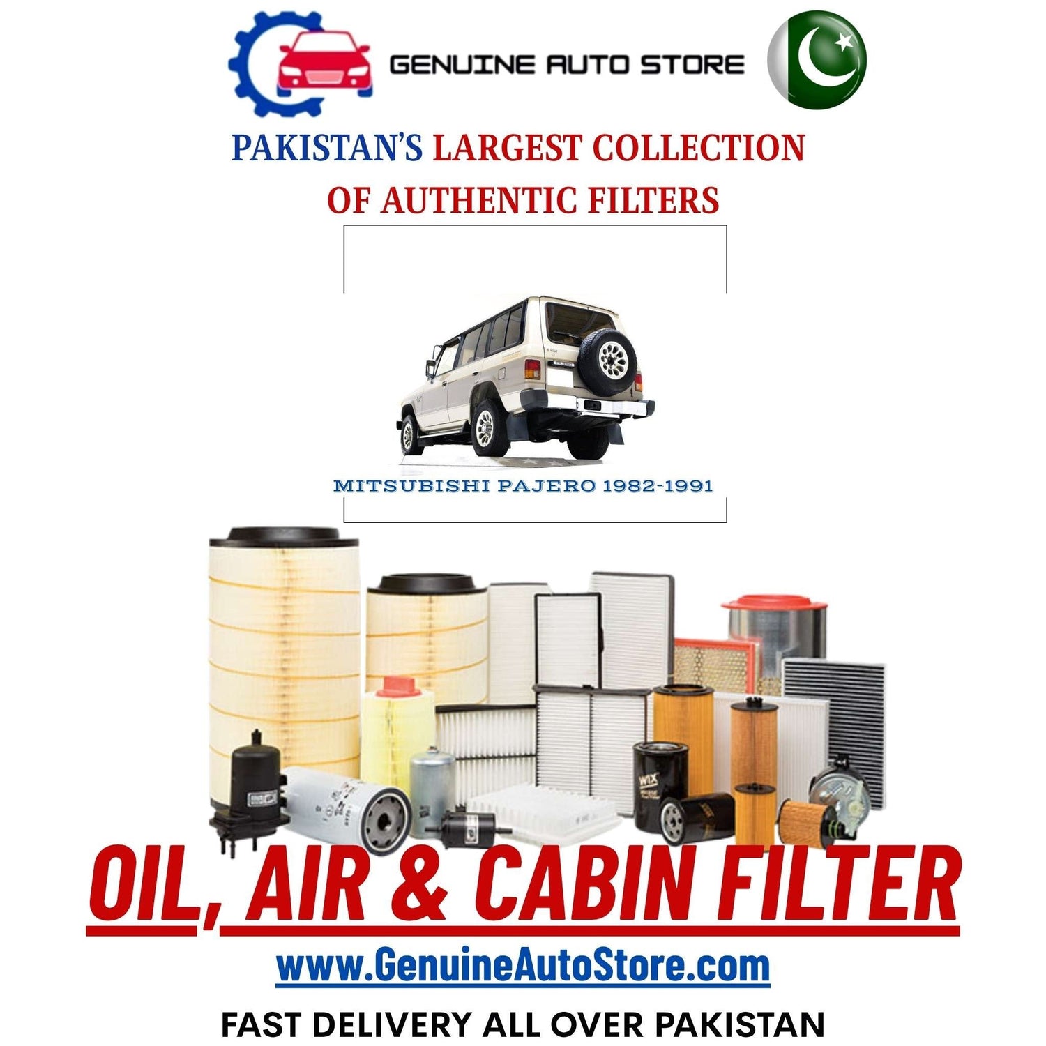 Genuine MITSUBISHI PAJERO 1982–1991 Filters in Pakistan – Genuine Auto Store