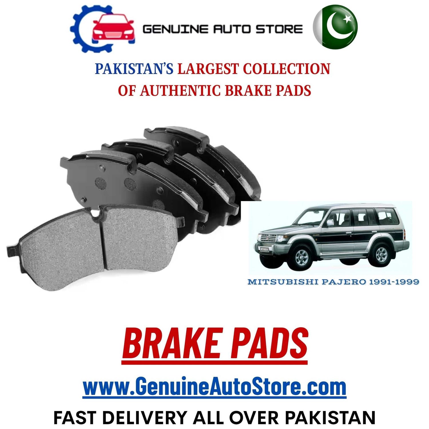 Genuine MITSUBISHI PAJERO 1991–1999 Brake Pads in Pakistan – Genuine Auto Store