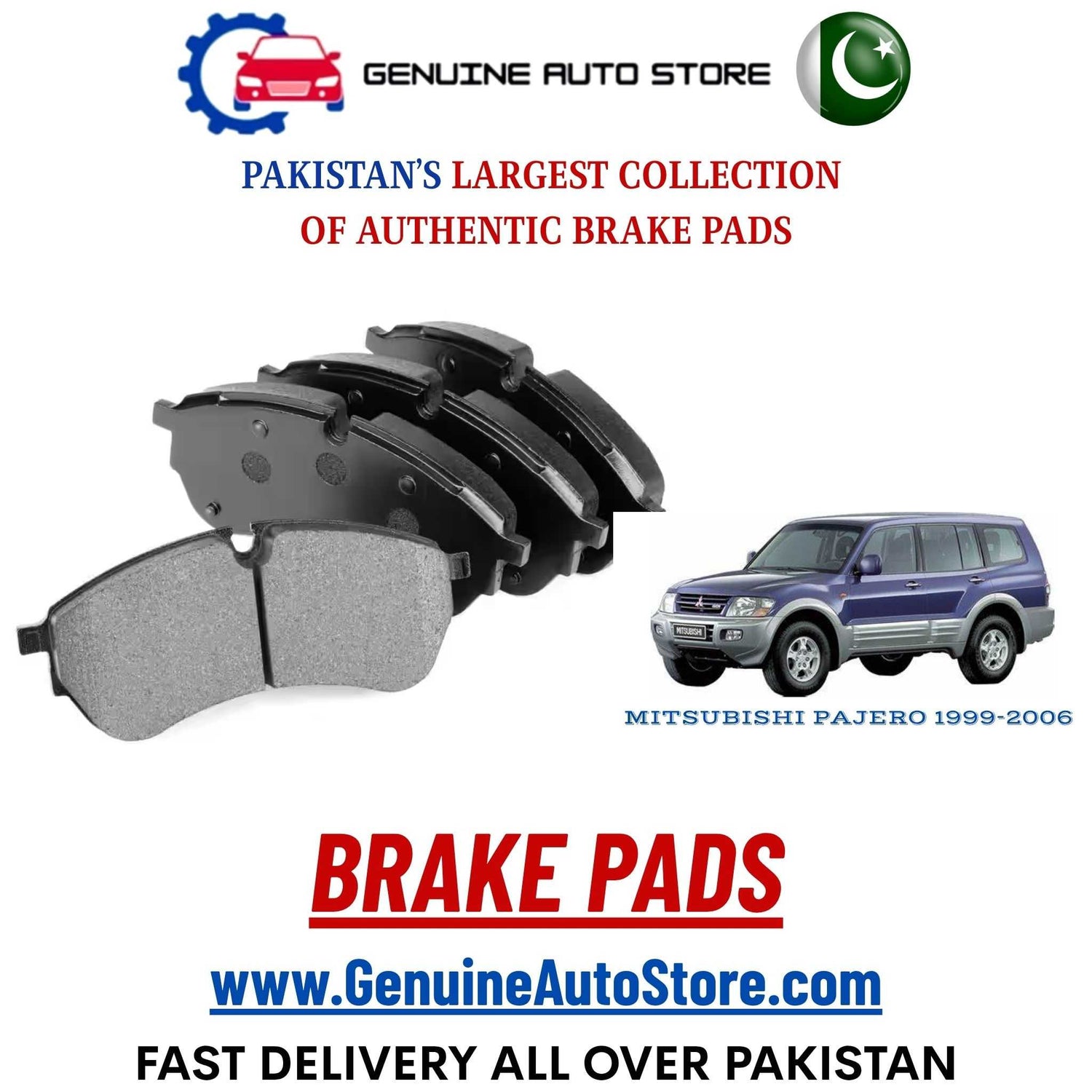 Genuine MITSUBISHI PAJERO 1999–2006 Brake Pads in Pakistan – Genuine Auto Store