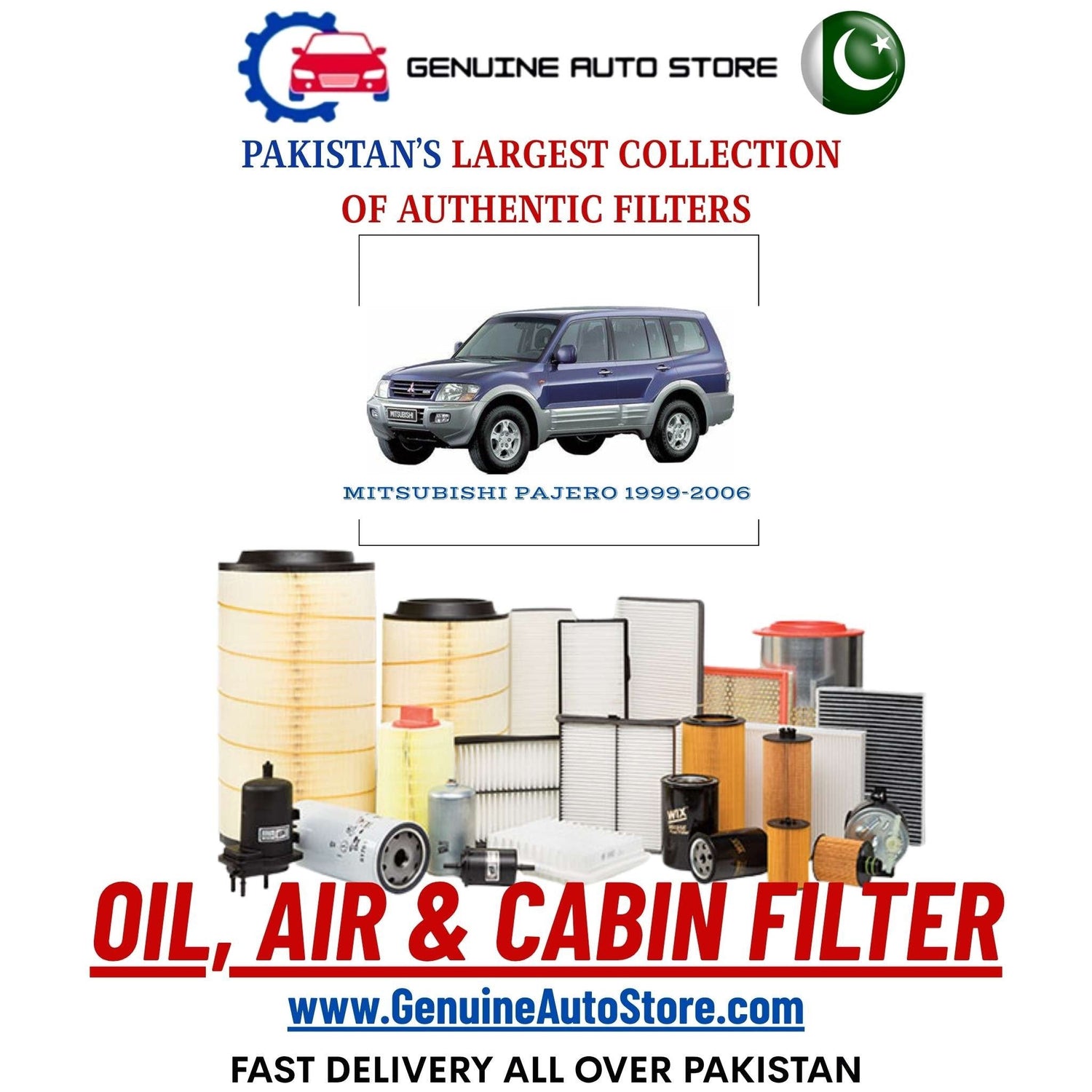 Genuine MITSUBISHI PAJERO 1999–2006 Filters in Pakistan – Genuine Auto Store