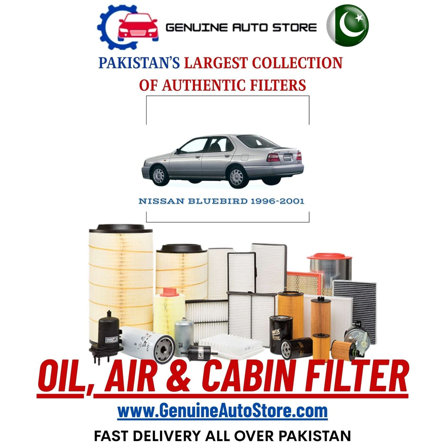 Genuine NISSAN BLUEBIRD 1996–2001 Filters in Pakistan – Genuine Auto Store