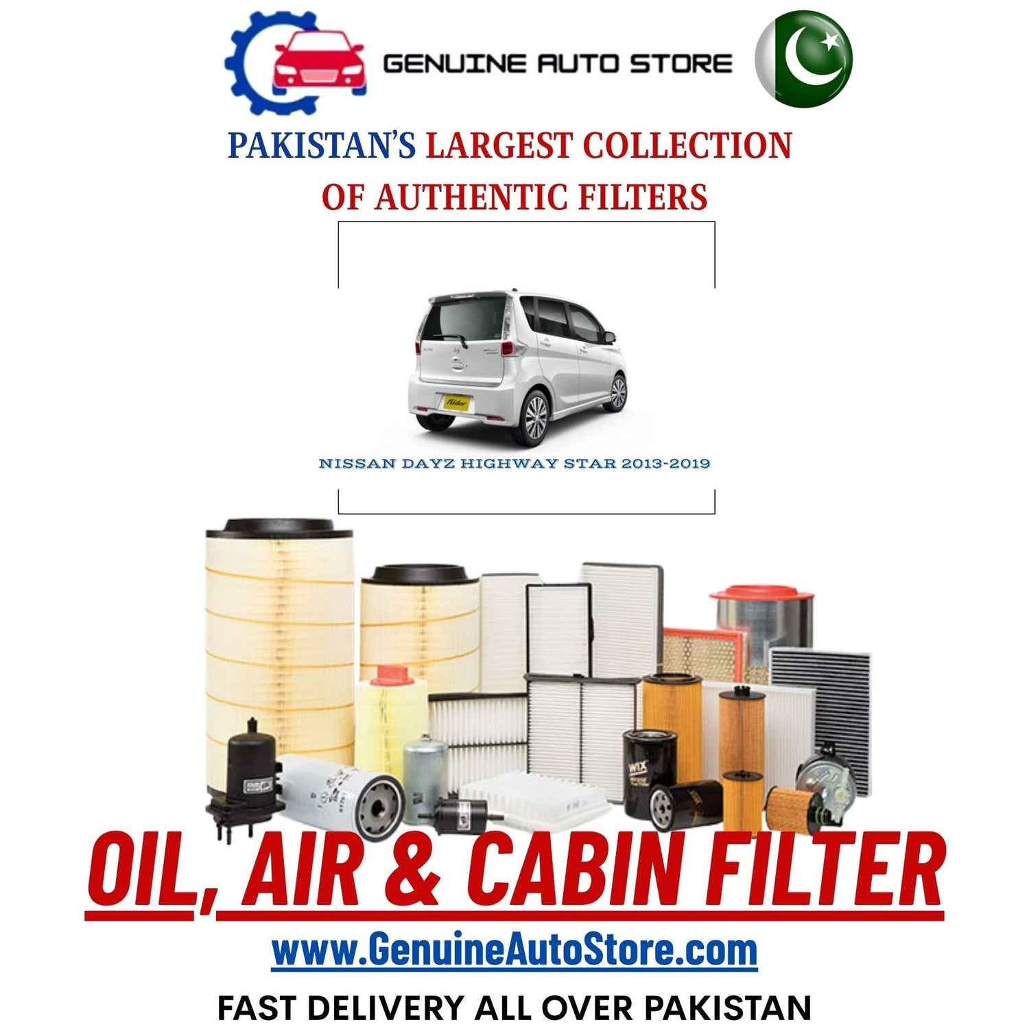 Genuine NISSAN DAYZ HIGHWAY STAR 2013–2019 Filters in Pakistan – Genuine Auto Store
