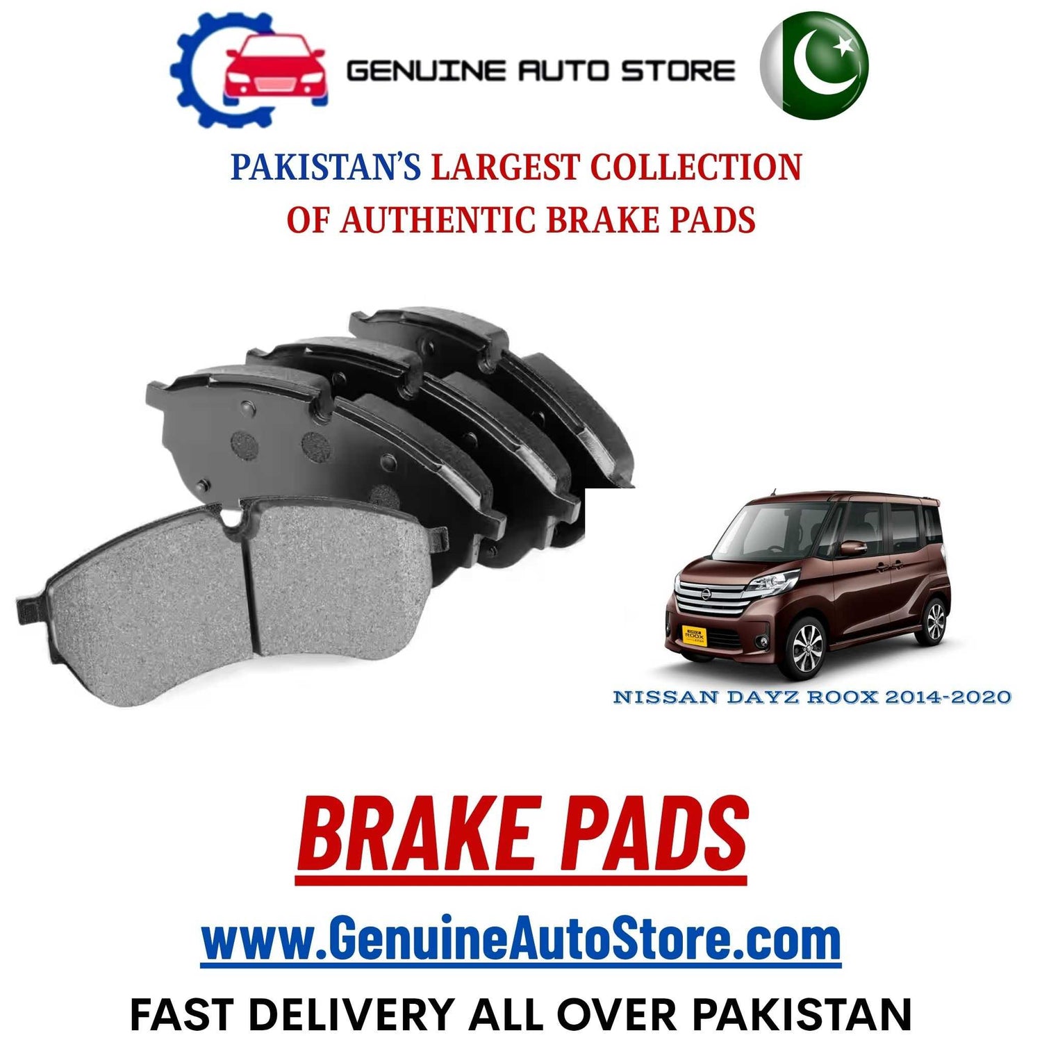 Genuine NISSAN DAYZ ROOX 2014–2020 Brake Pads in Pakistan – Genuine Auto Store