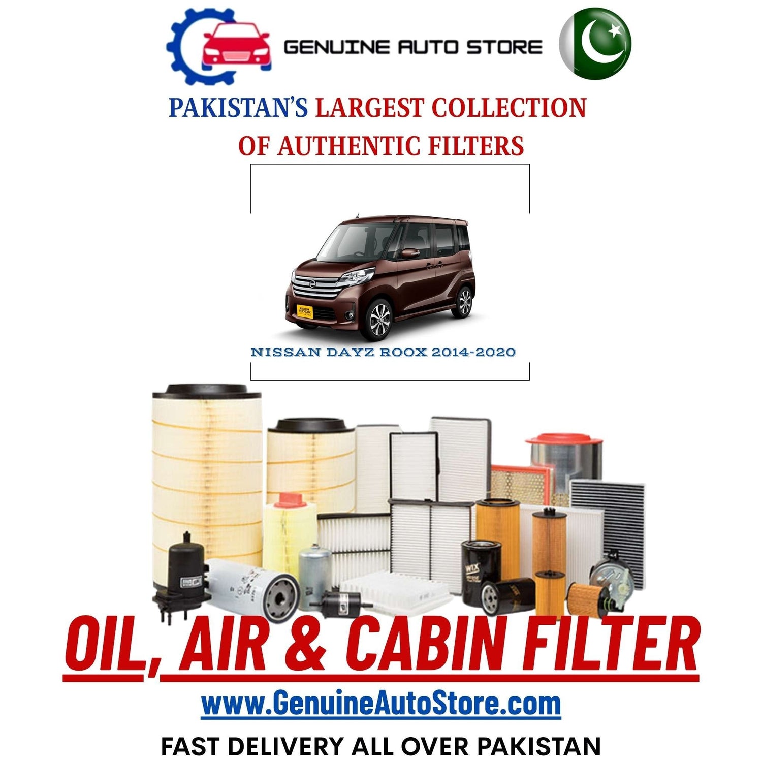 Genuine NISSAN DAYZ ROOX 2014–2020 Filters in Pakistan – Genuine Auto Store