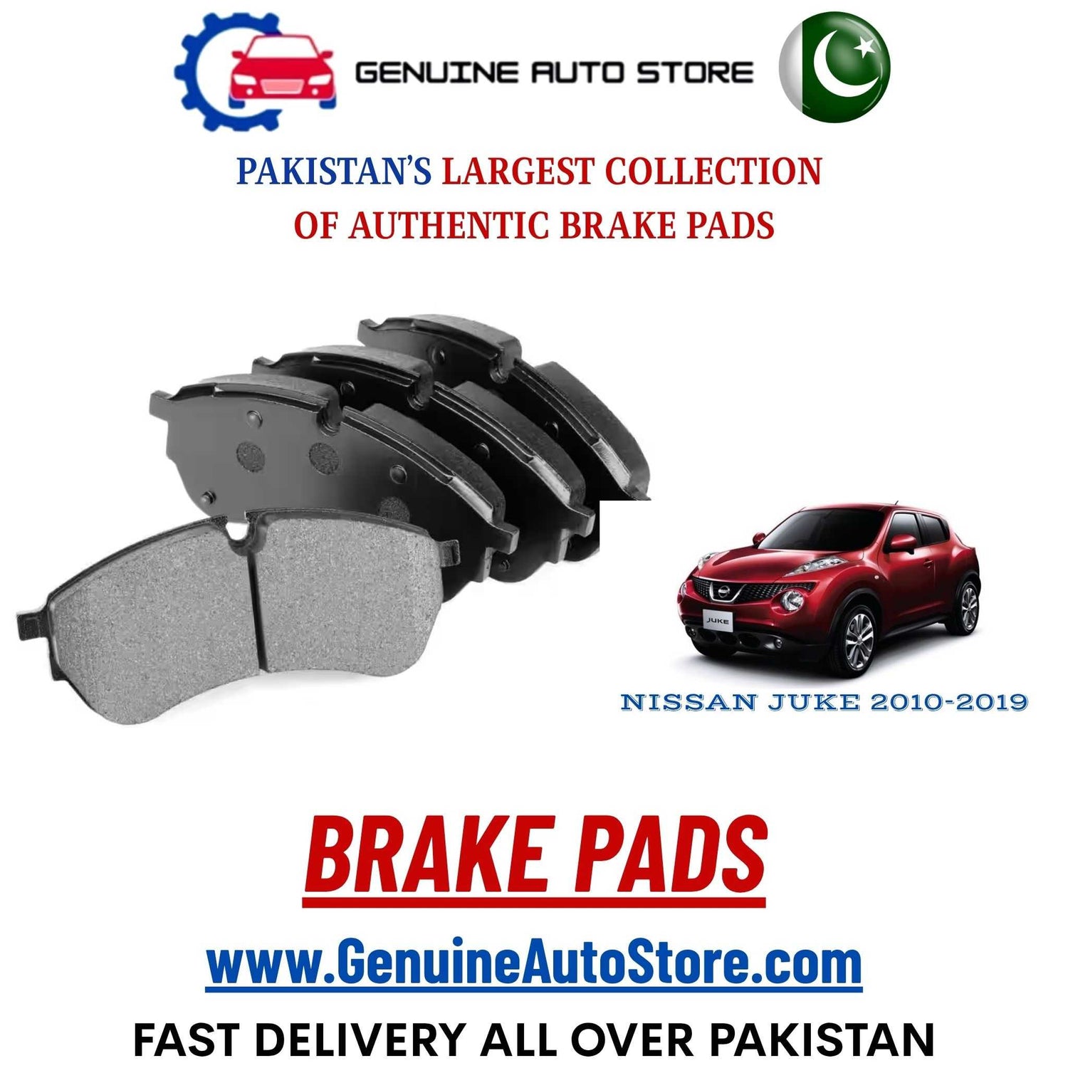 Genuine NISSAN JUKE 2010–2019 Brake Pads in Pakistan – Genuine Auto Store