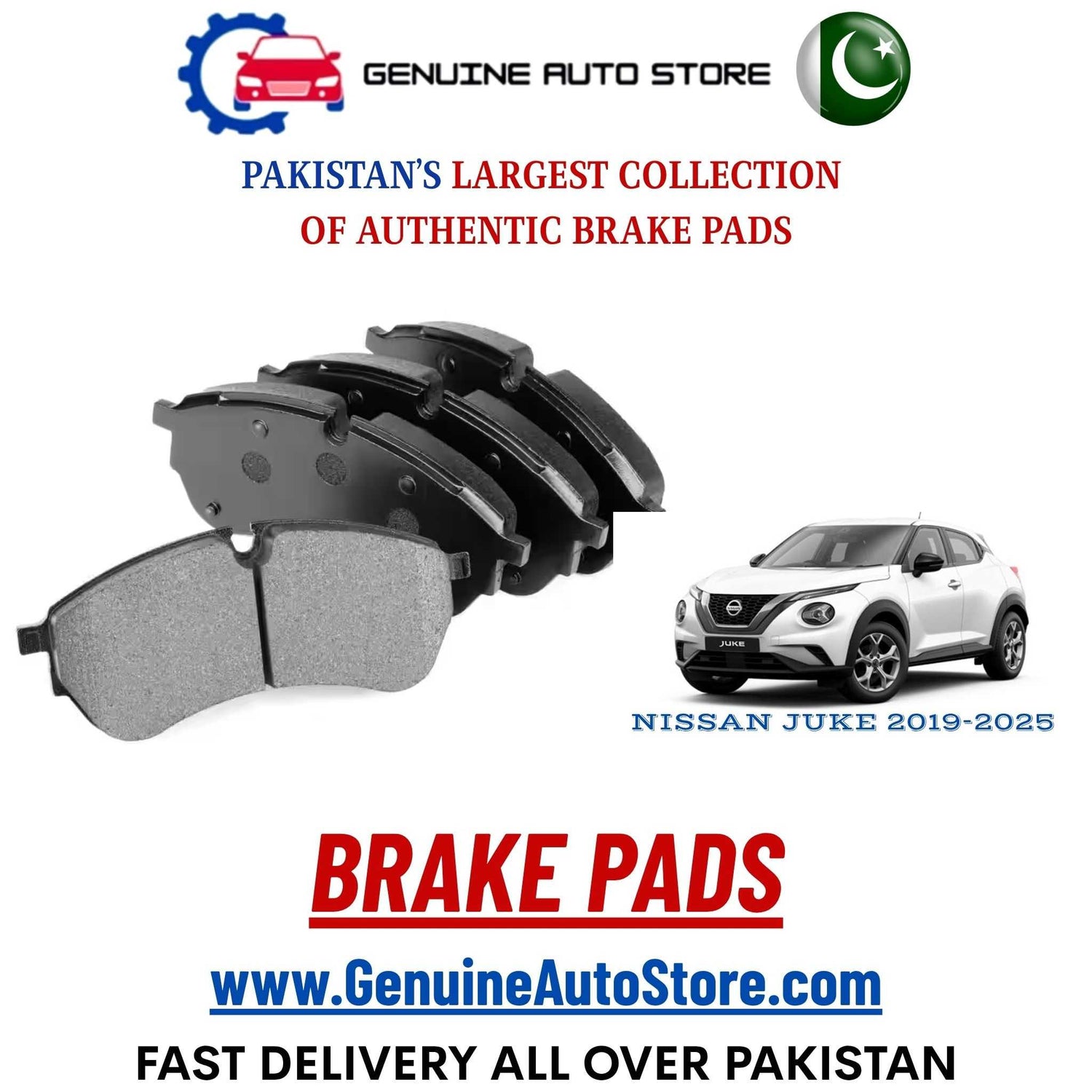 Genuine NISSAN JUKE 2019–2025 Brake Pads in Pakistan – Genuine Auto Store