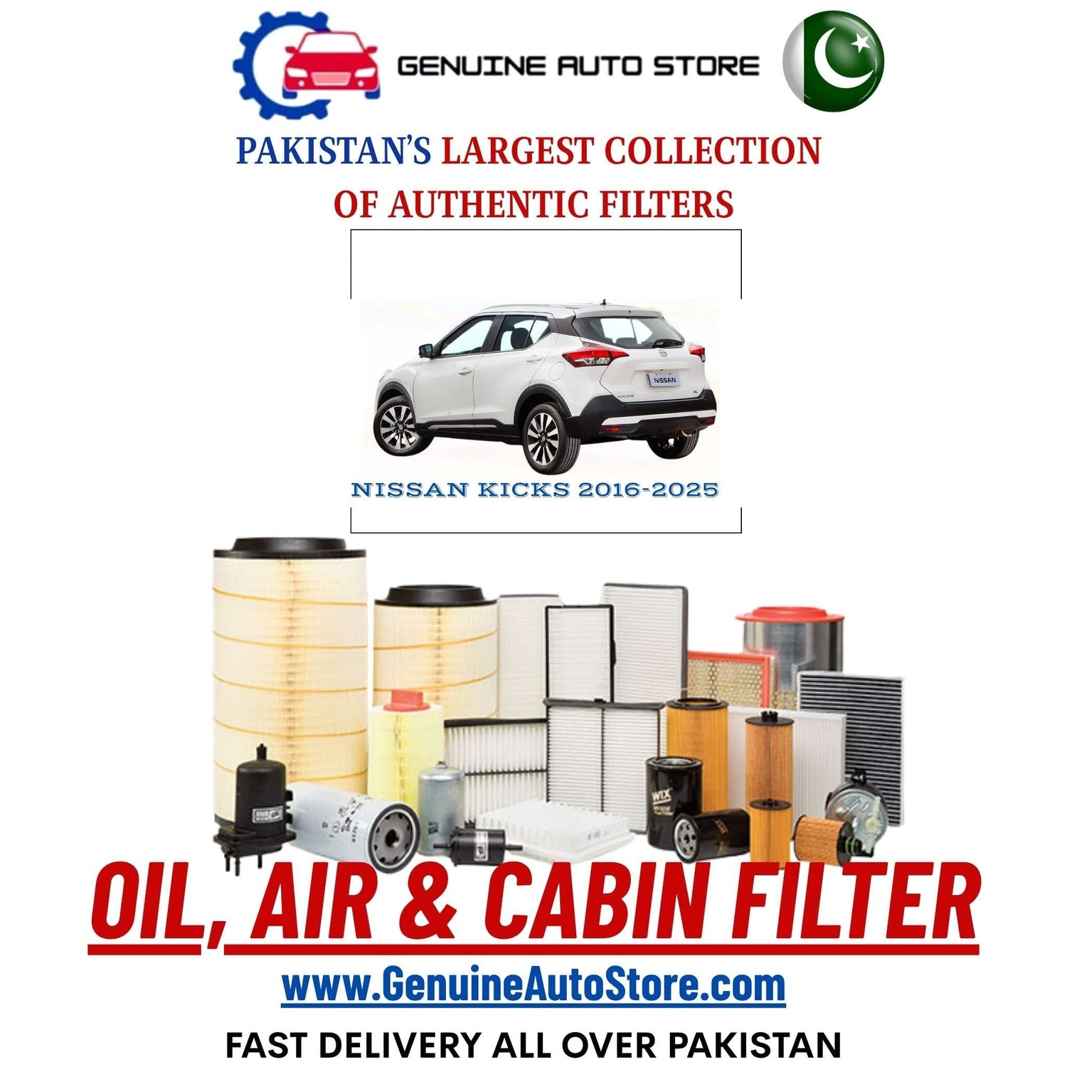 Genuine NISSAN KICKS 2016–2025 Filters in Pakistan – Genuine Auto Store