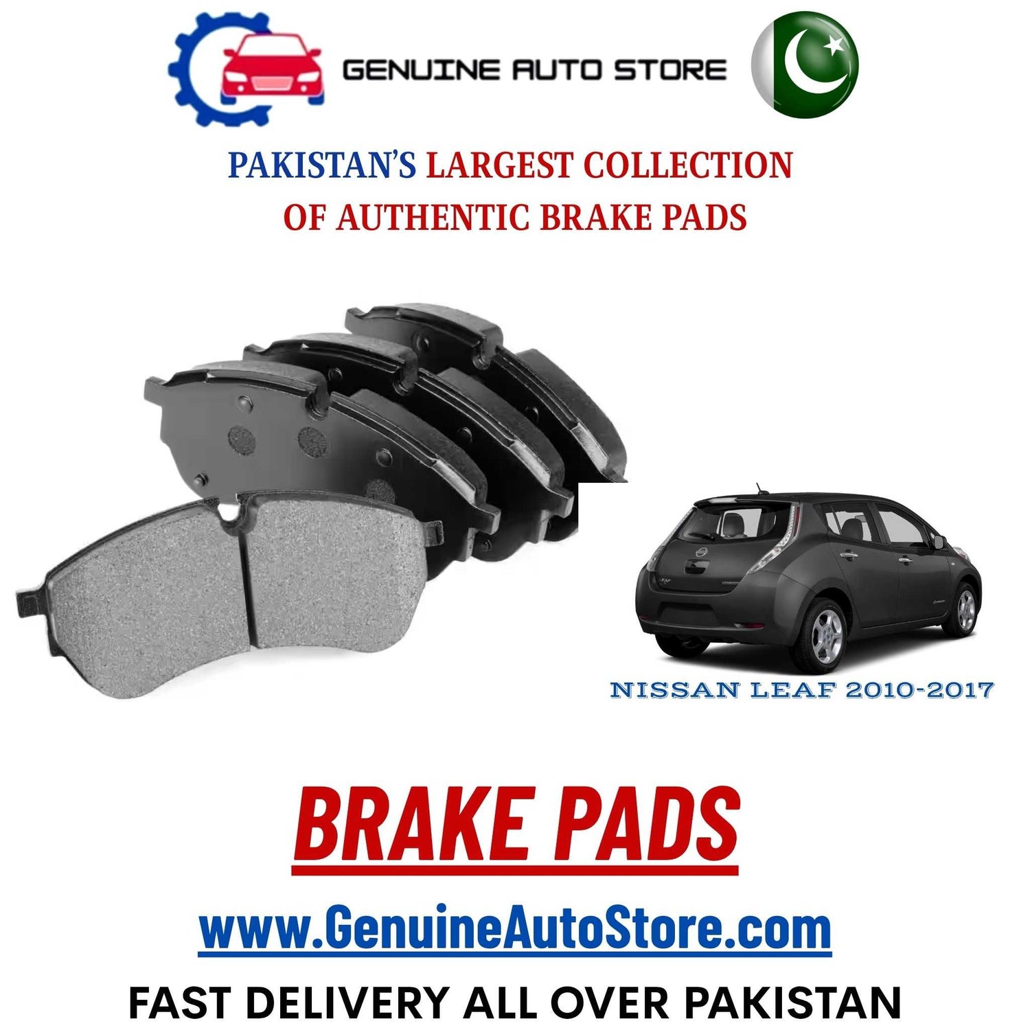 Genuine NISSAN LEAF 2010–2017 Brake Pads in Pakistan – Genuine Auto Store