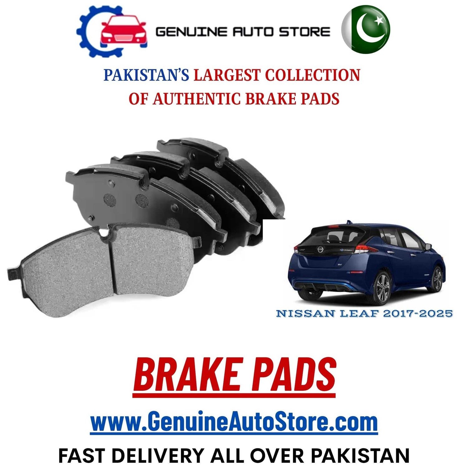 Genuine NISSAN LEAF 2017–2025 Brake Pads in Pakistan – Genuine Auto Store