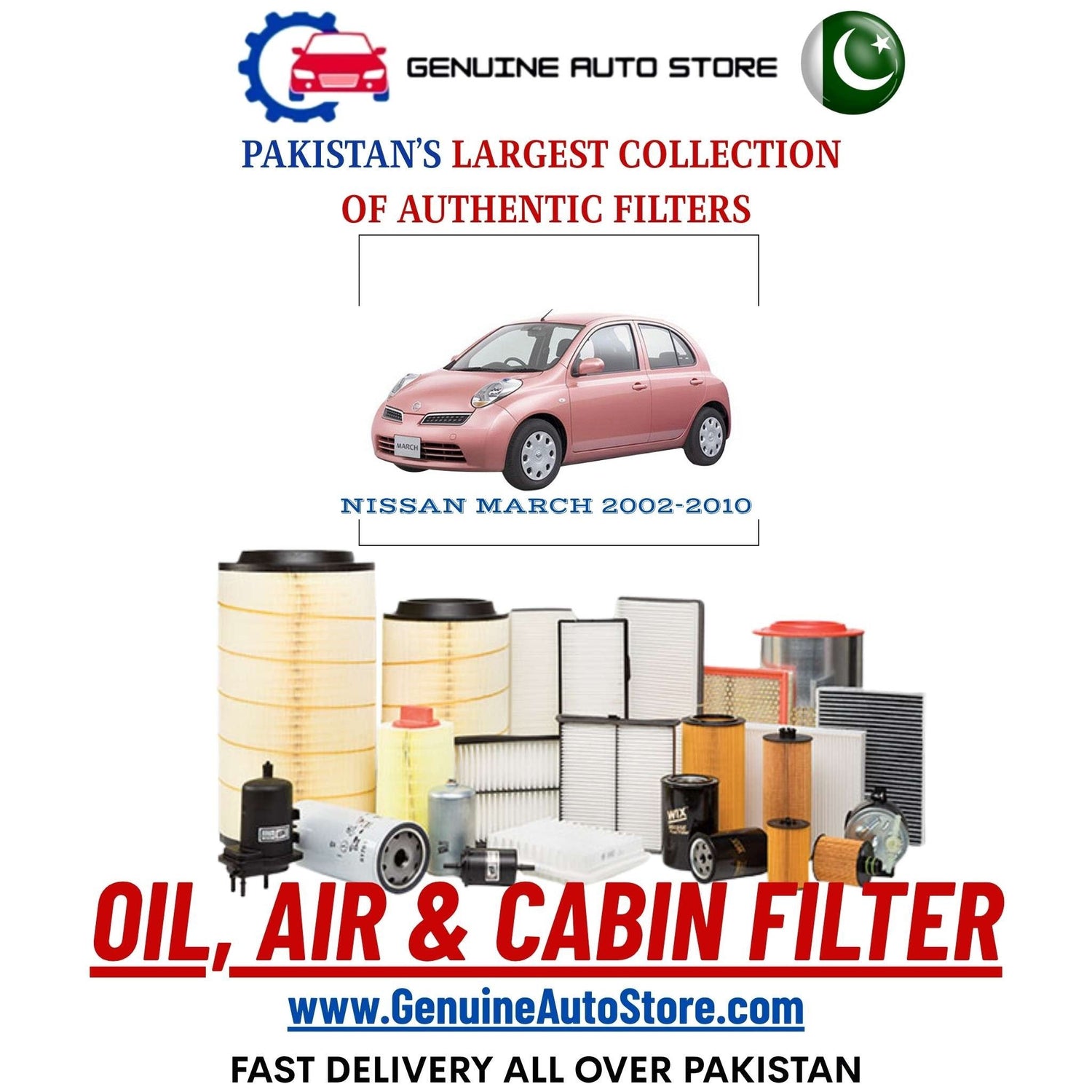 Genuine NISSAN MARCH 2002–2010 Filters in Pakistan – Genuine Auto Store