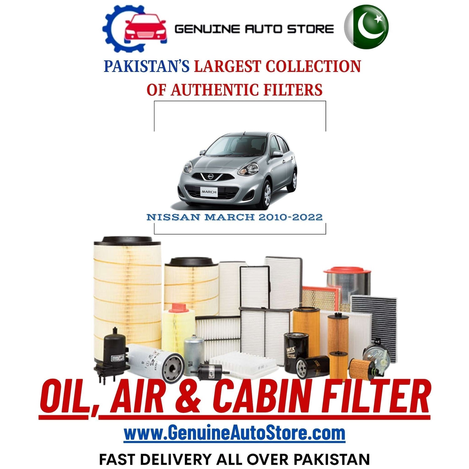 Genuine NISSAN MARCH 2010–2022 Filters in Pakistan – Genuine Auto Store