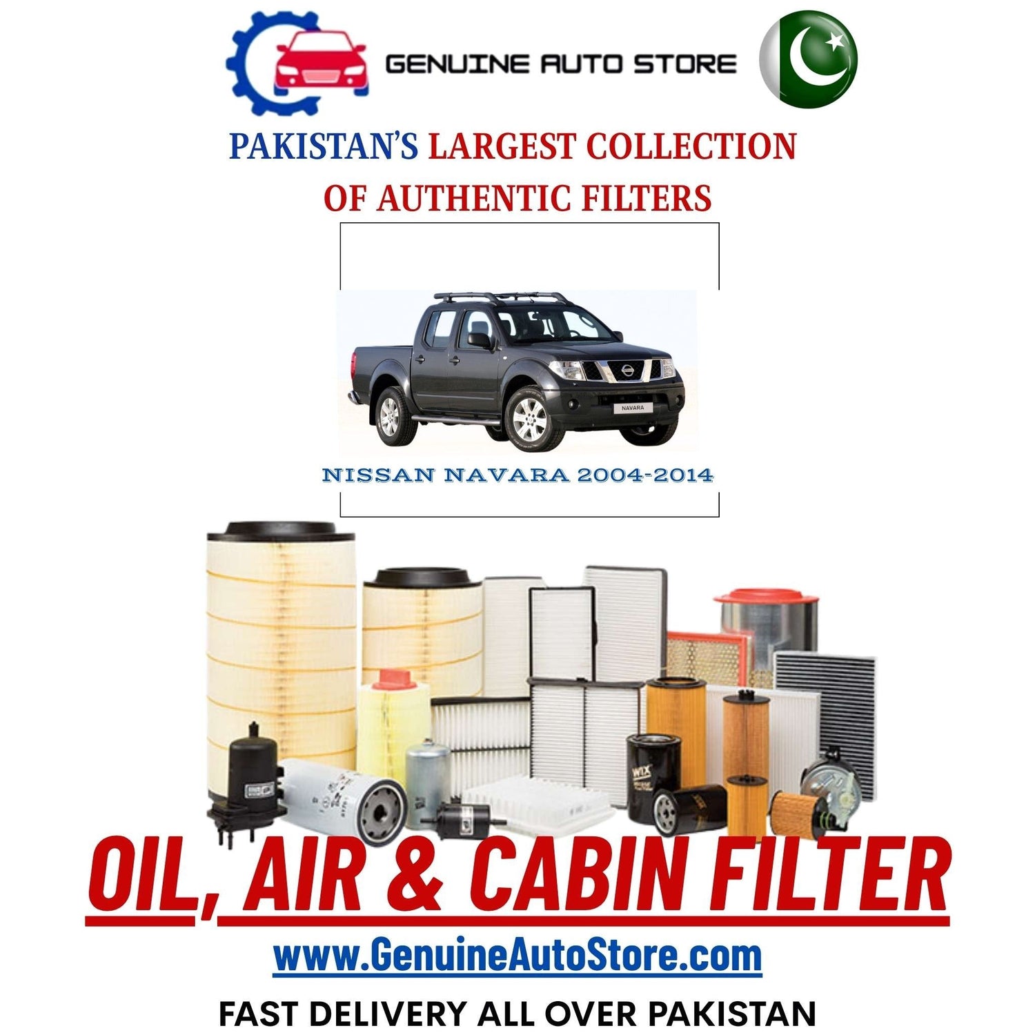 Genuine NISSAN NAVARA 2004–2014 Filters in Pakistan – Genuine Auto Store
