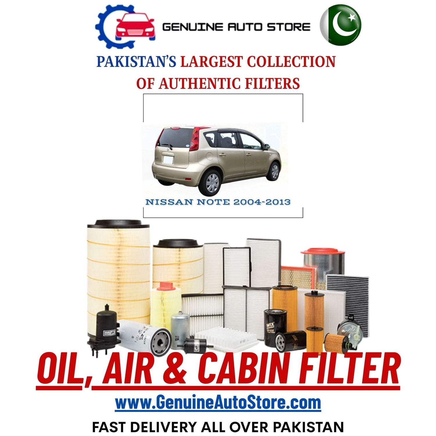 Genuine NISSAN NOTE 2004–2013 Filters in Pakistan – Genuine Auto Store