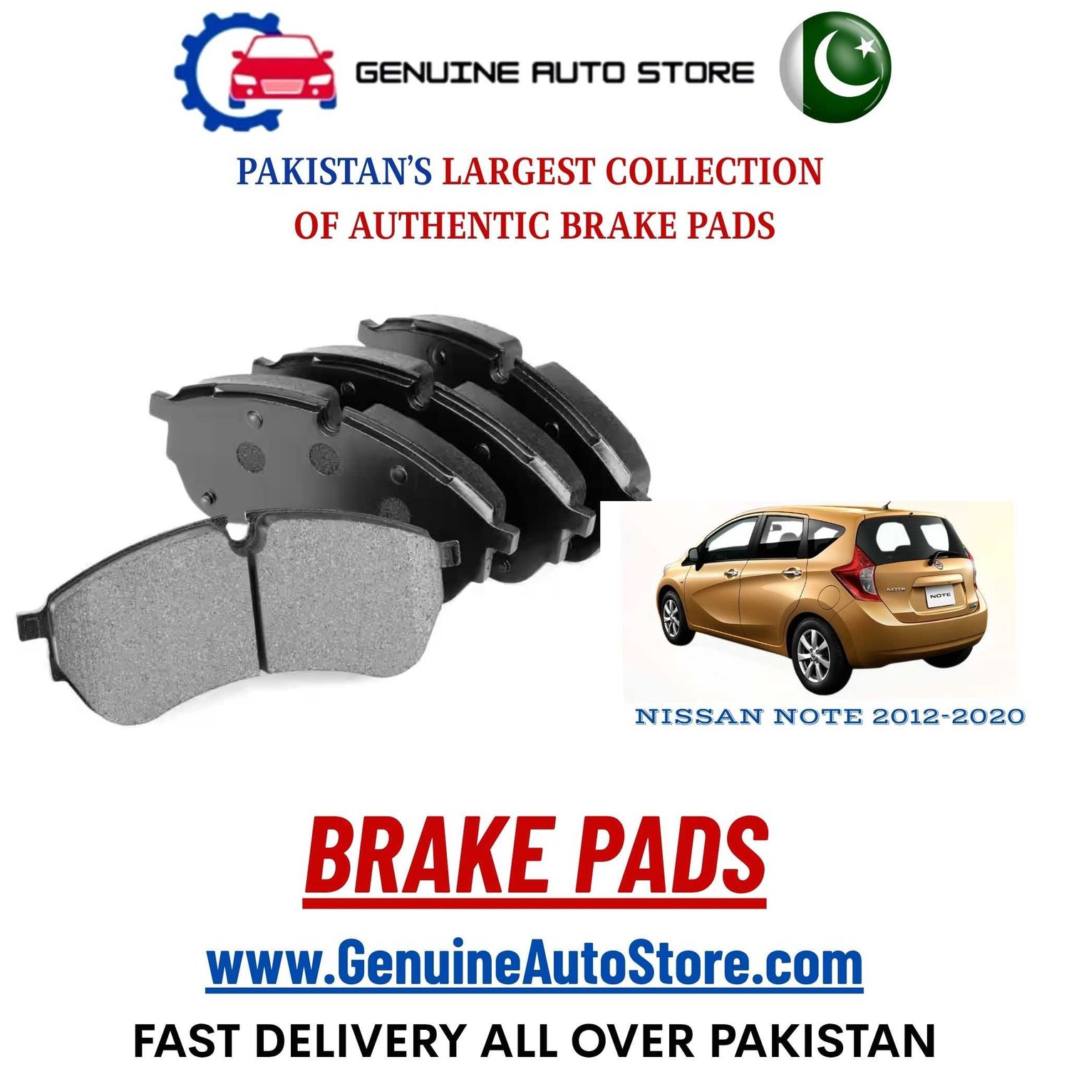 Genuine NISSAN NOTE 2004–2013 Brake Pads in Pakistan – Genuine Auto Store
