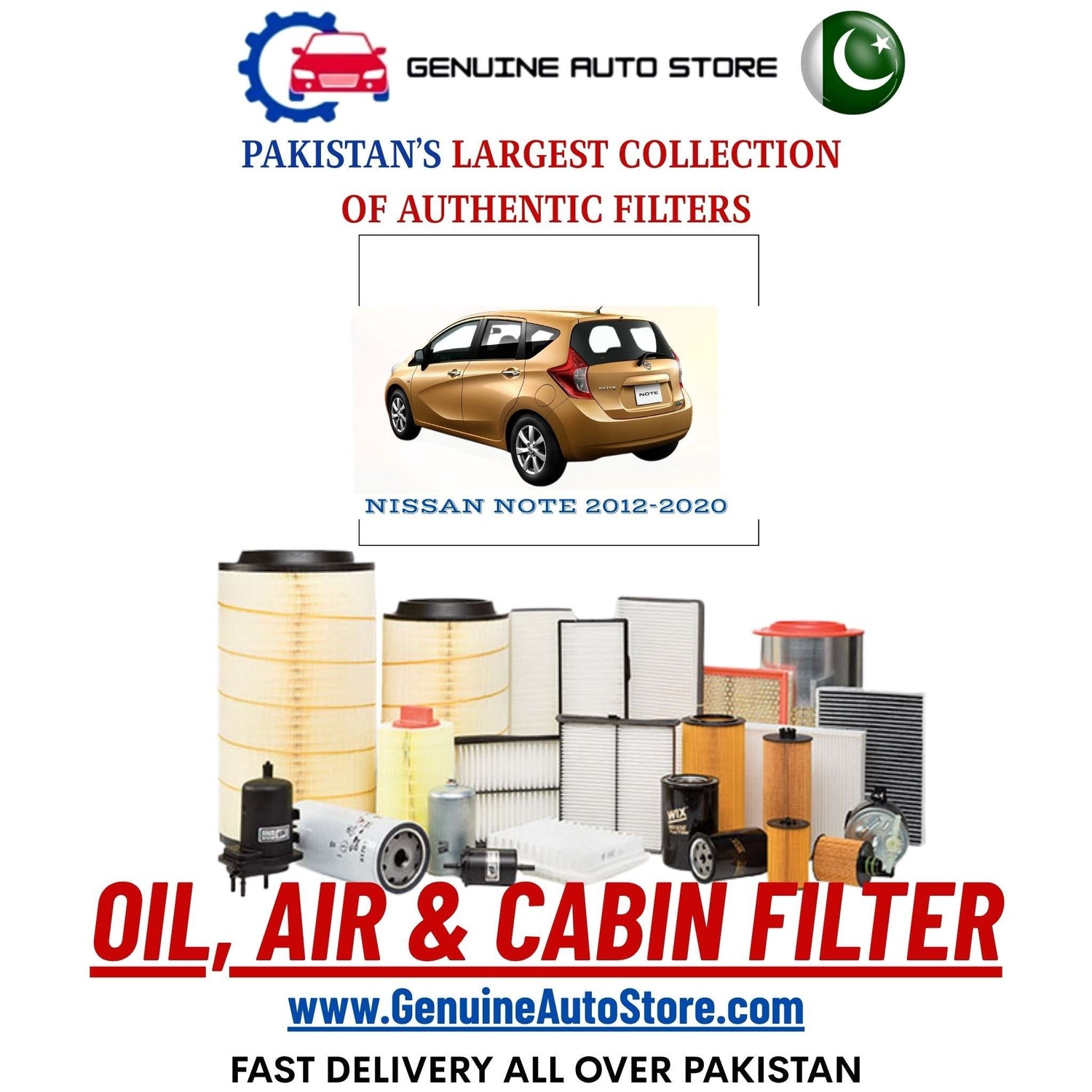 Genuine NISSAN NOTE 2012–2020 Filters in Pakistan – Genuine Auto Store