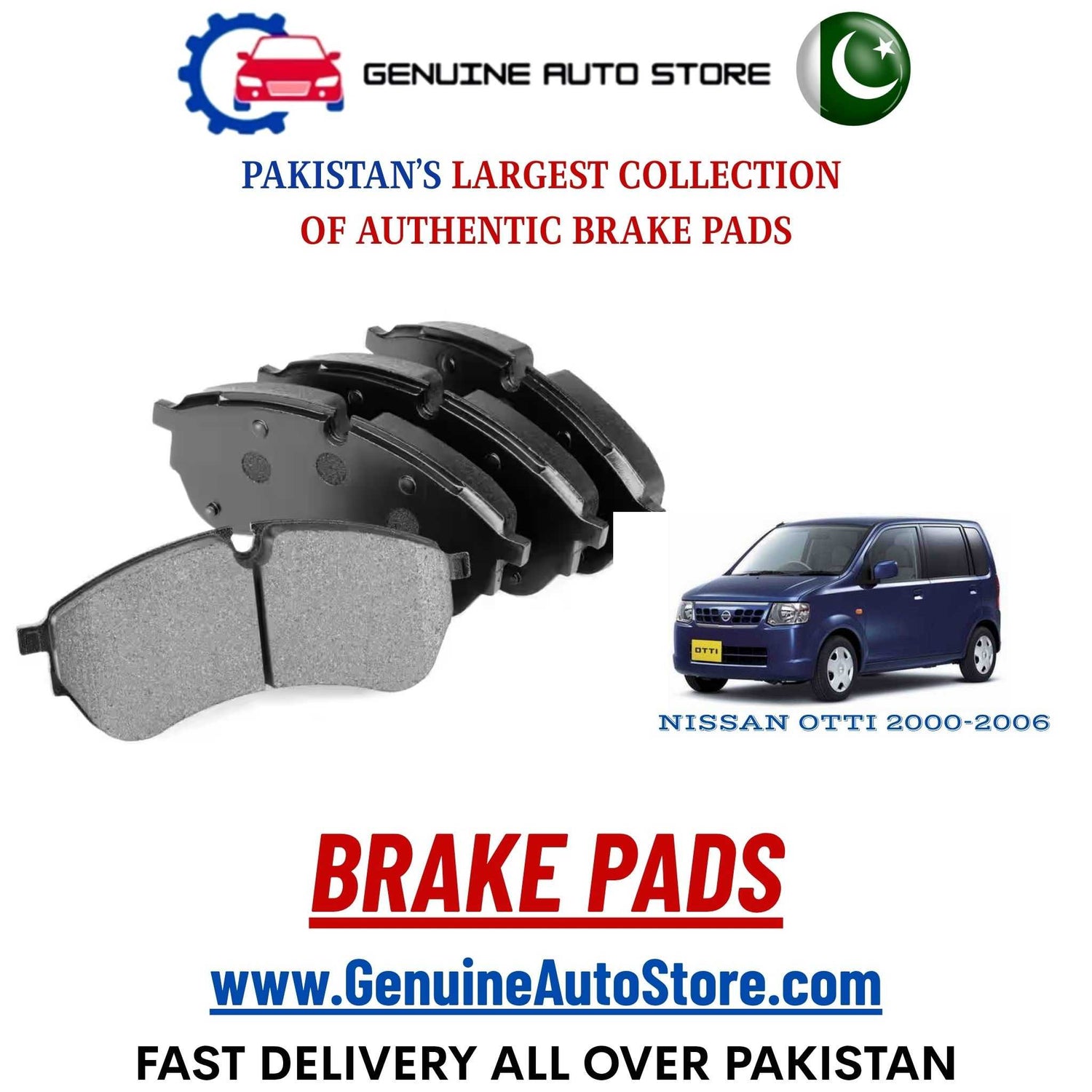 Genuine NISSAN OTTI 2000–2006 Brake Pads in Pakistan – Genuine Auto Store