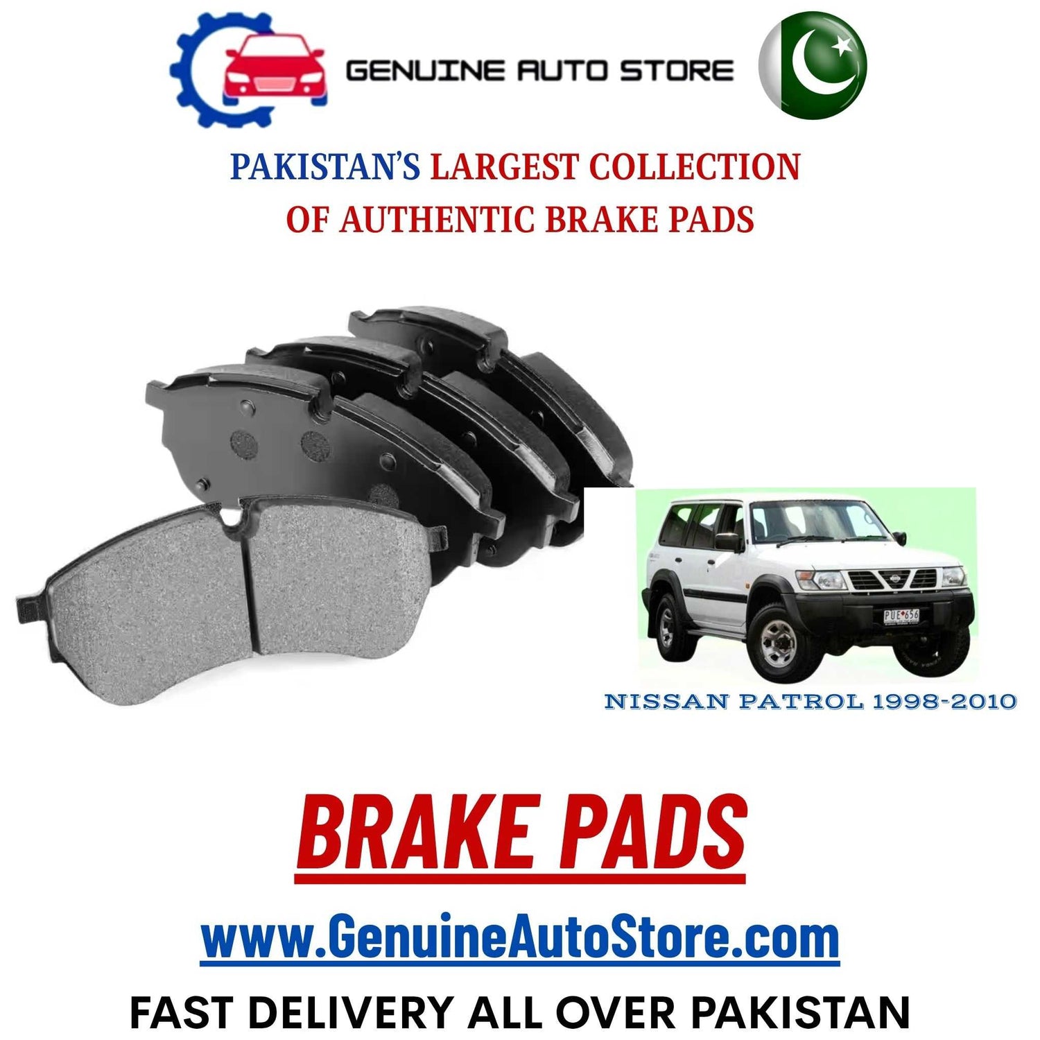 Genuine NISSAN PATROL 1998–2010 Brake Pads in Pakistan – Genuine Auto Store