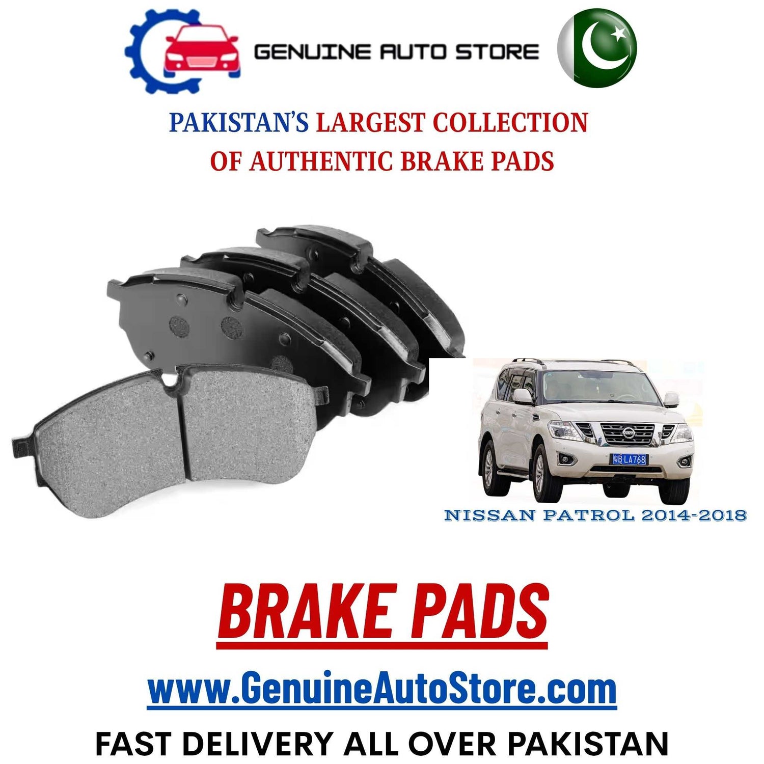 Genuine NISSAN PATROL 2014–2018 Brake Pads in Pakistan – Genuine Auto Store