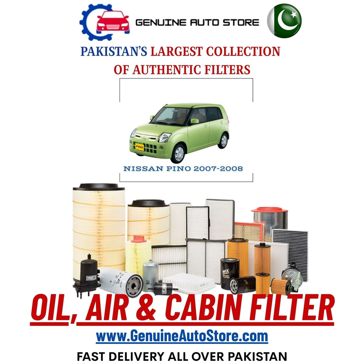 Genuine NISSAN PINO 2007–2008 Filters in Pakistan – Genuine Auto Store