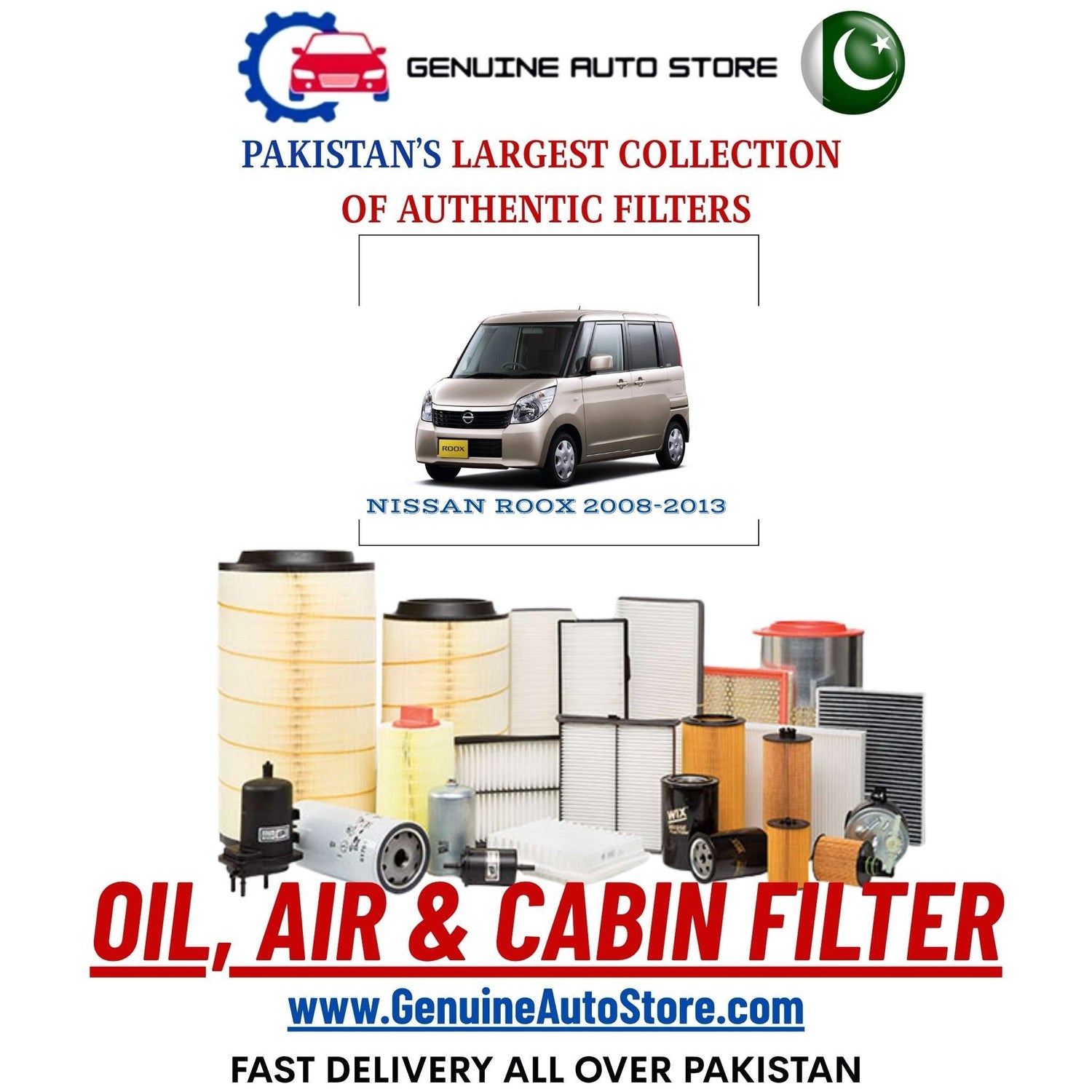 Genuine NISSAN ROOX 2008–2013 Filters in Pakistan – Genuine Auto Store