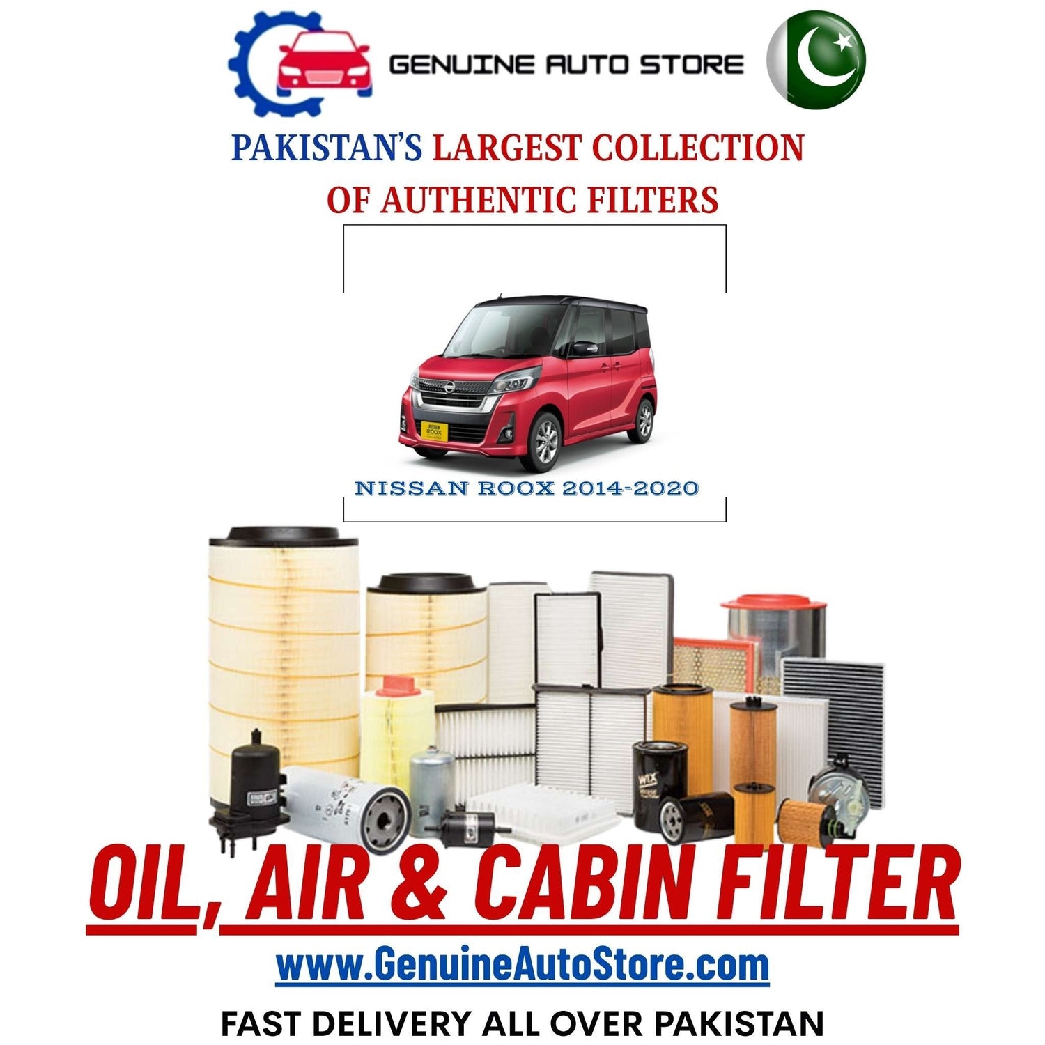 Genuine NISSAN ROOX 2014–2020 Filters in Pakistan – Genuine Auto Store