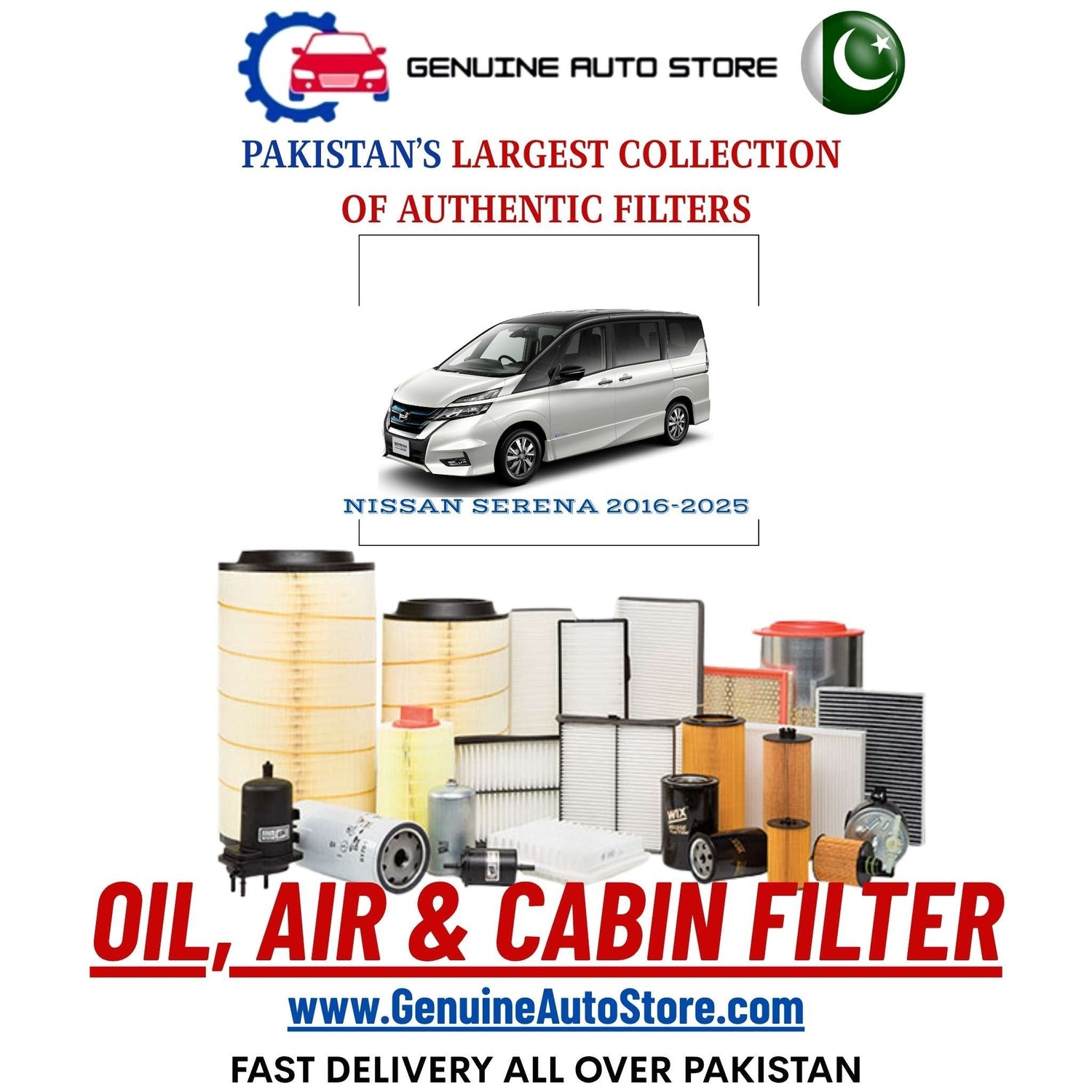 Genuine NISSAN SERENA 2016–2025 Filters in Pakistan – Genuine Auto Store