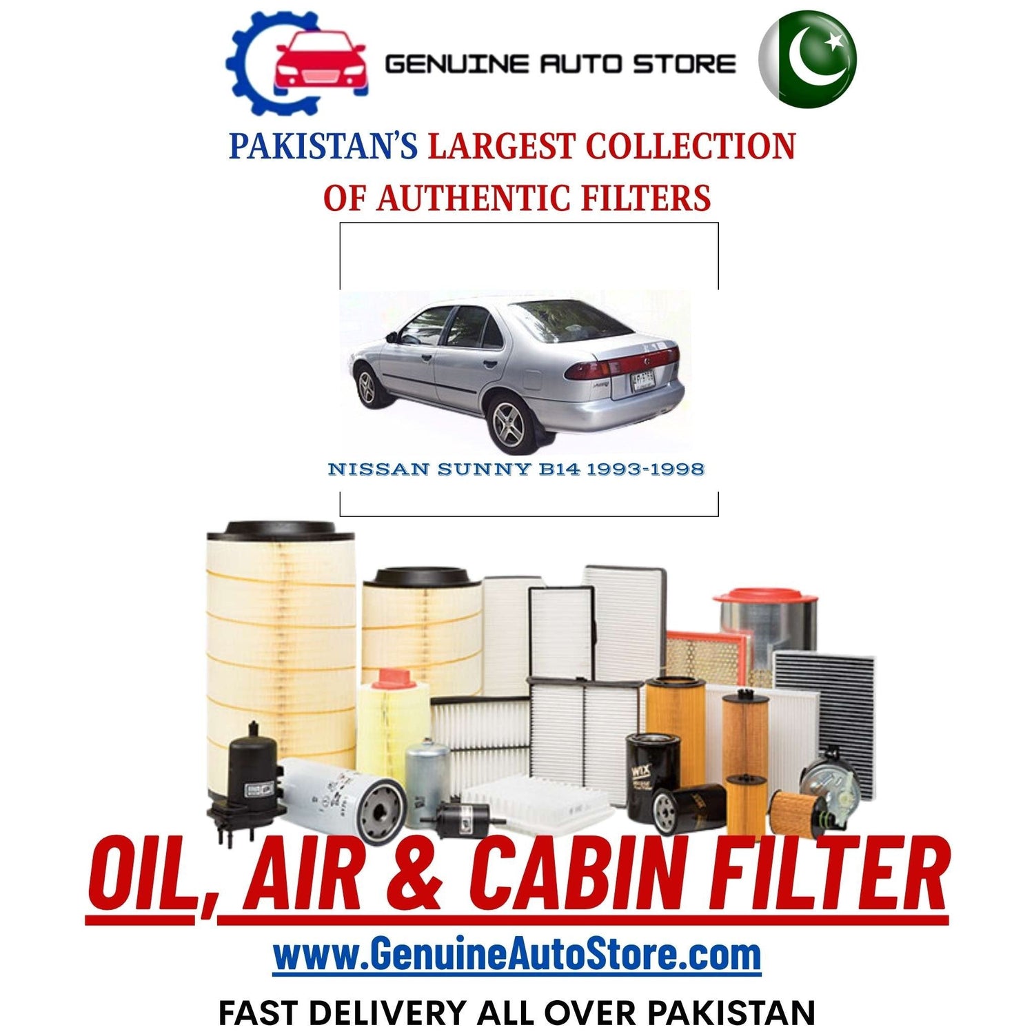 Genuine NISSAN SUNNY B14 1993–1998 Filters in Pakistan – Genuine Auto Store