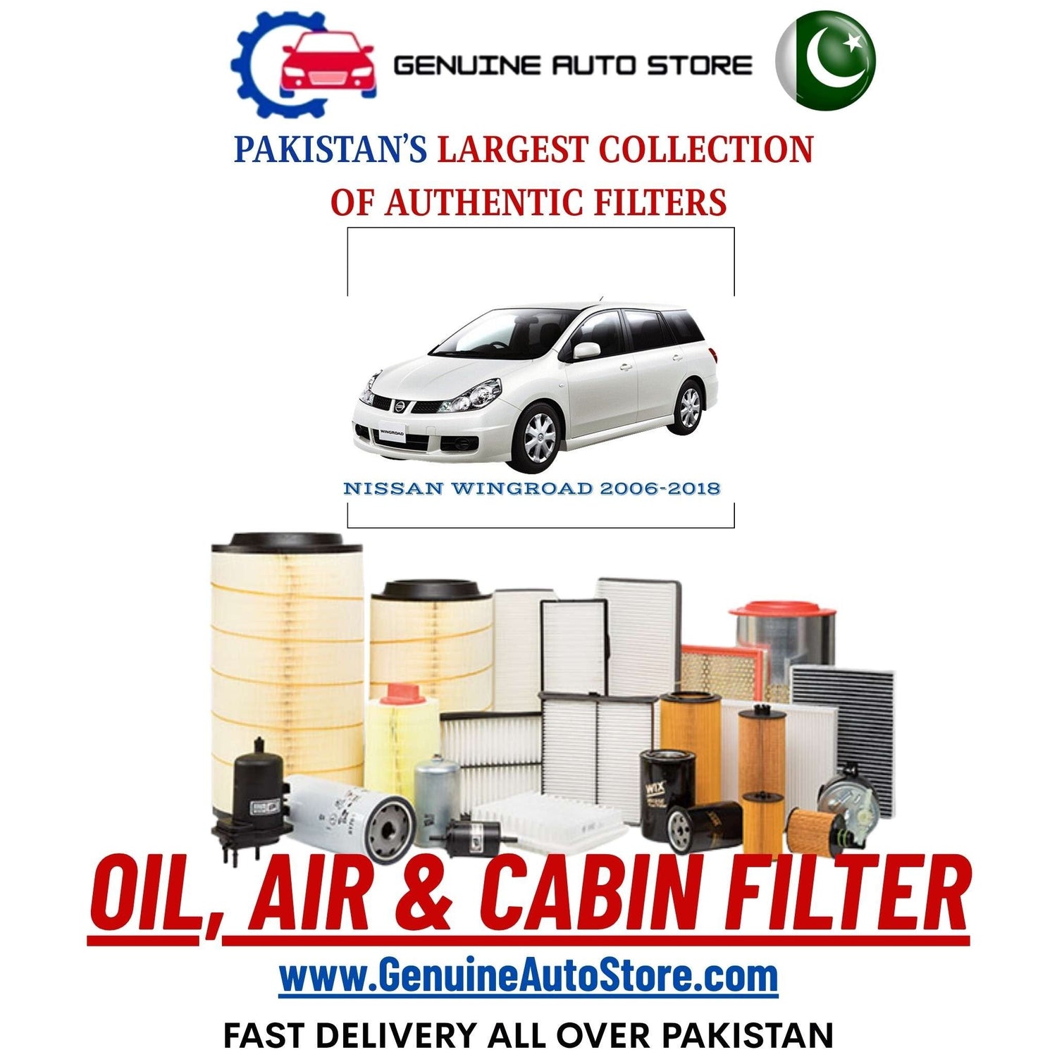 Genuine NISSAN WINGROAD 2006–2018 Filters in Pakistan – Genuine Auto Store