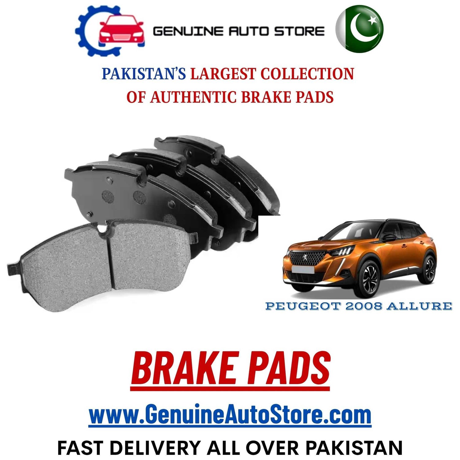 Genuine PEUGEOT 2008 ALLURE Brake Pads in Pakistan – Genuine Auto Store