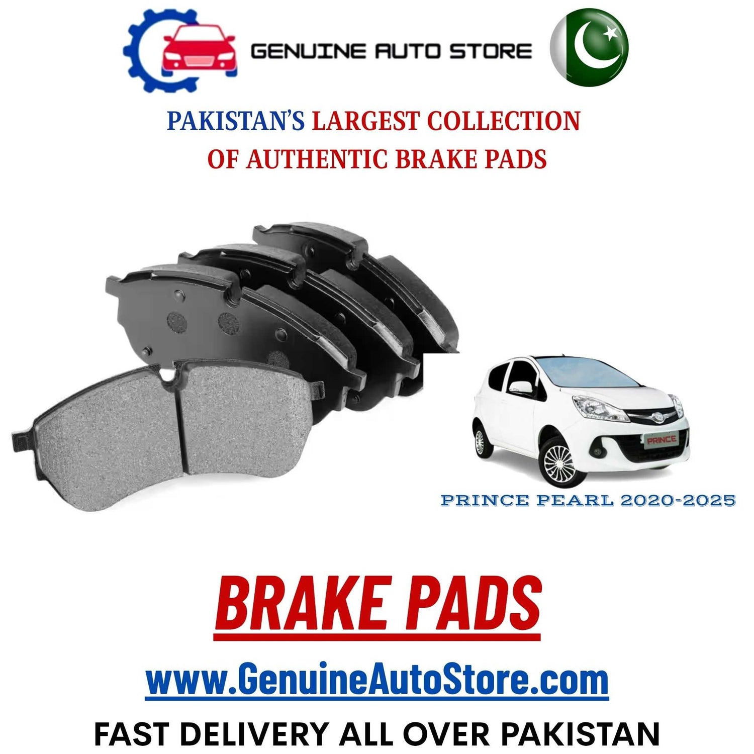 Genuine PRINCE PEARL 2020–2025 Brake Pads in Pakistan – Genuine Auto Store
