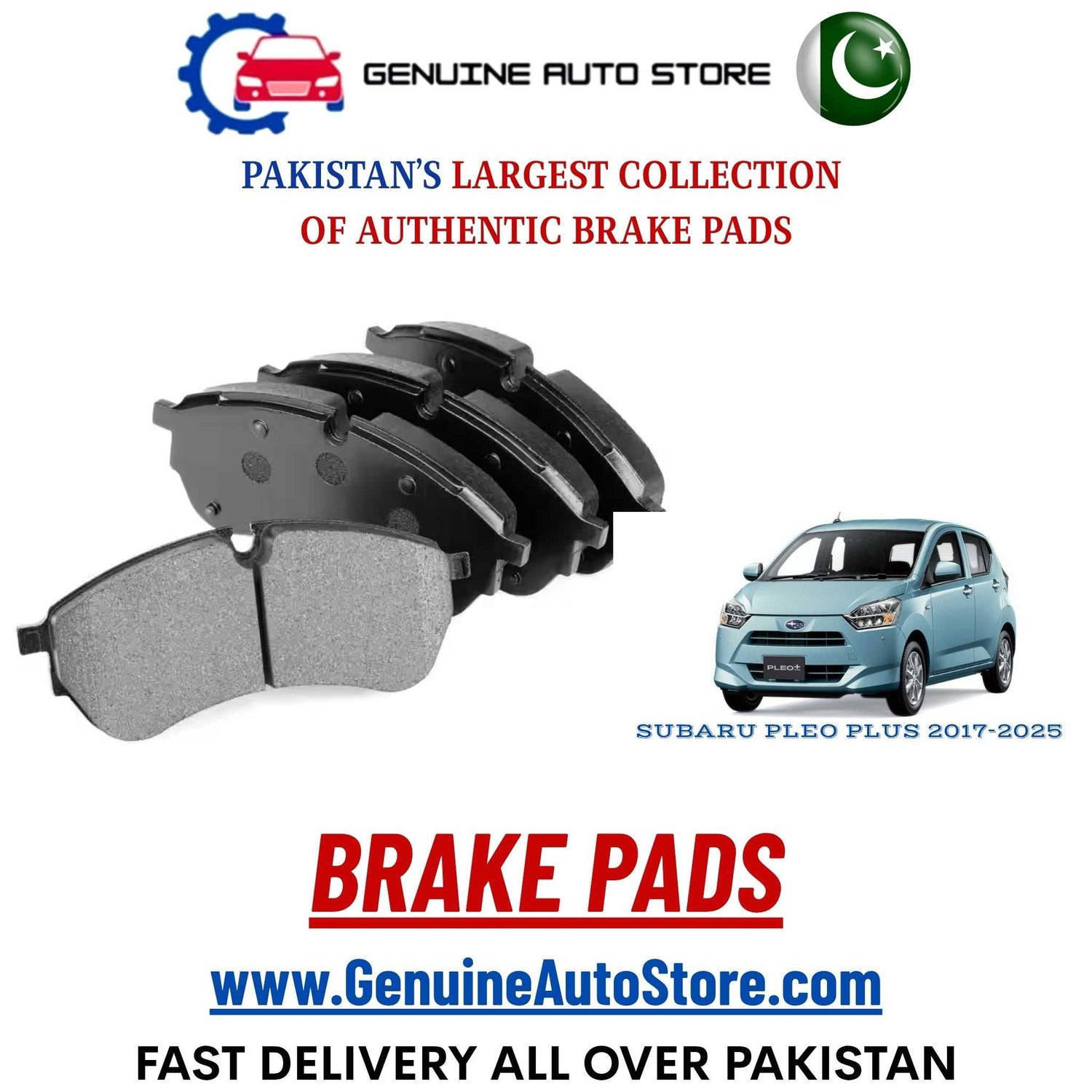Genuine SUBARU PLEO PLUS 2017–2025 Brake Pads in Pakistan – Genuine Auto Store