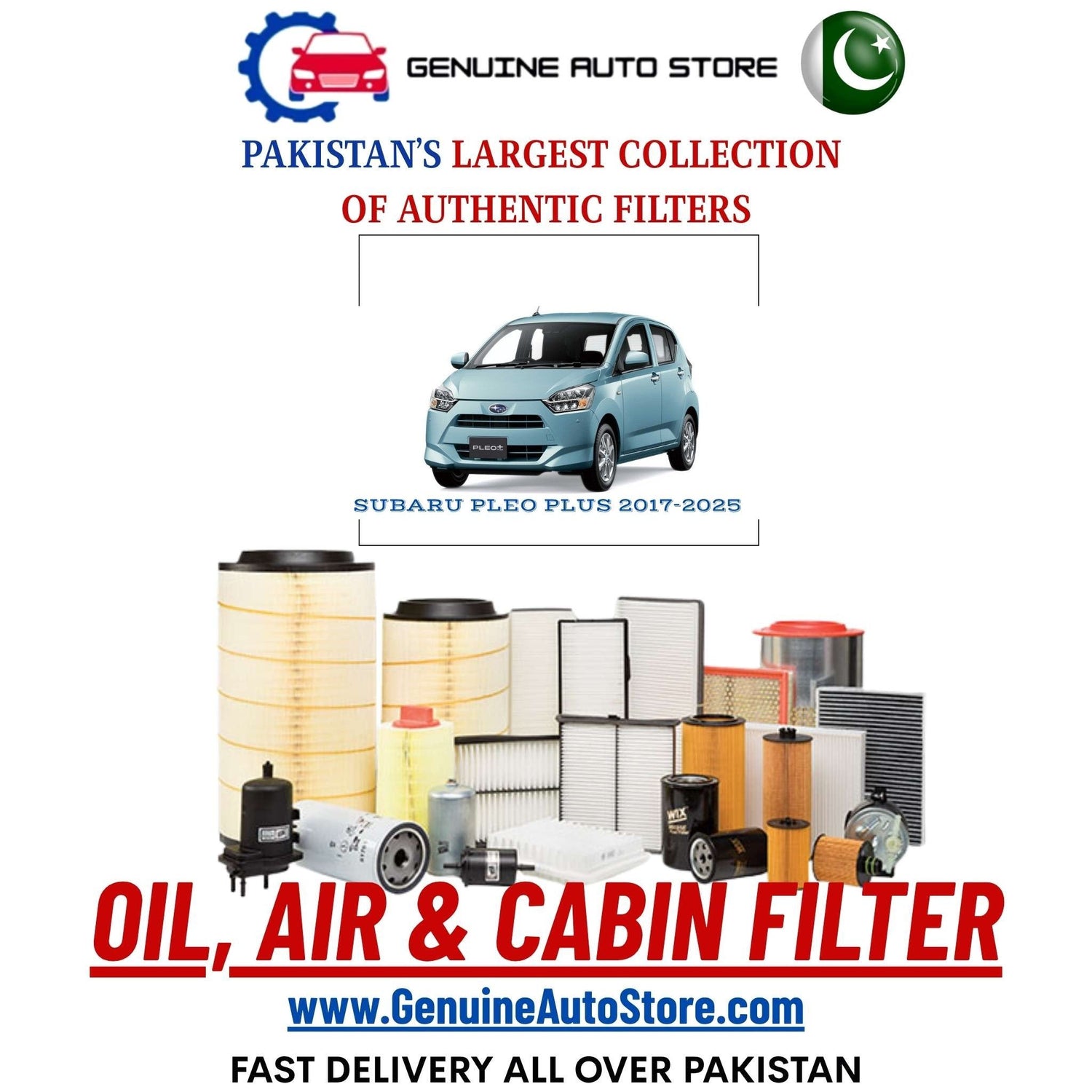 Genuine SUBARU PLEO PLUS 2017–2025 Filters in Pakistan – Genuine Auto Store